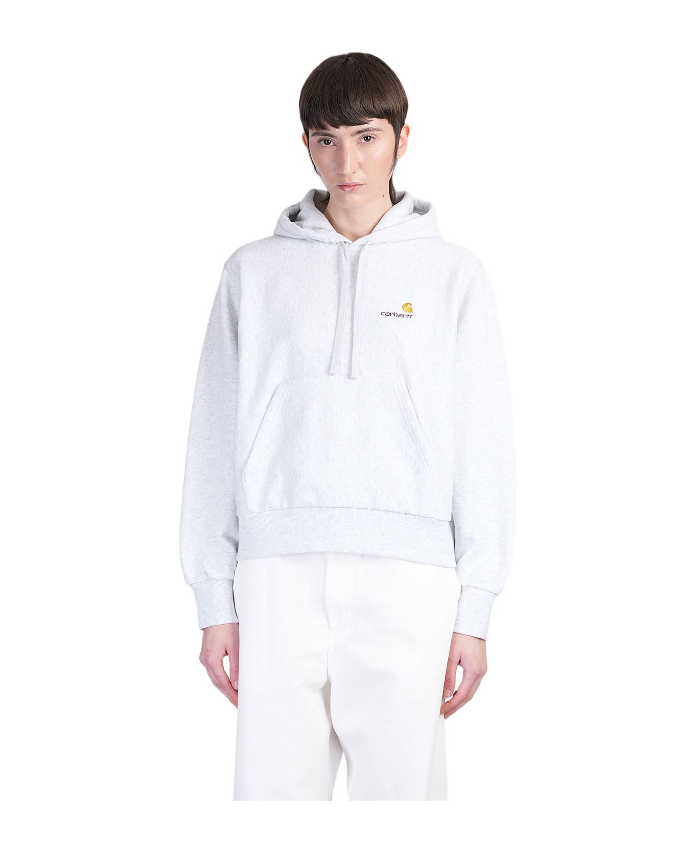 Carhartt Hd American Script Sweatshirt In Grey Cotton - grey