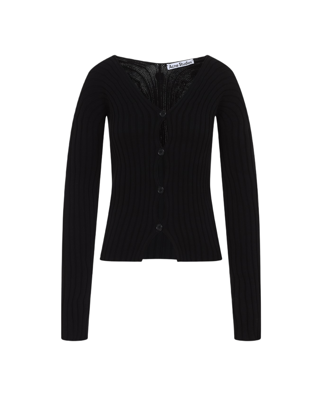 Acne Studios Ribbed Cotton Cardigan - Black