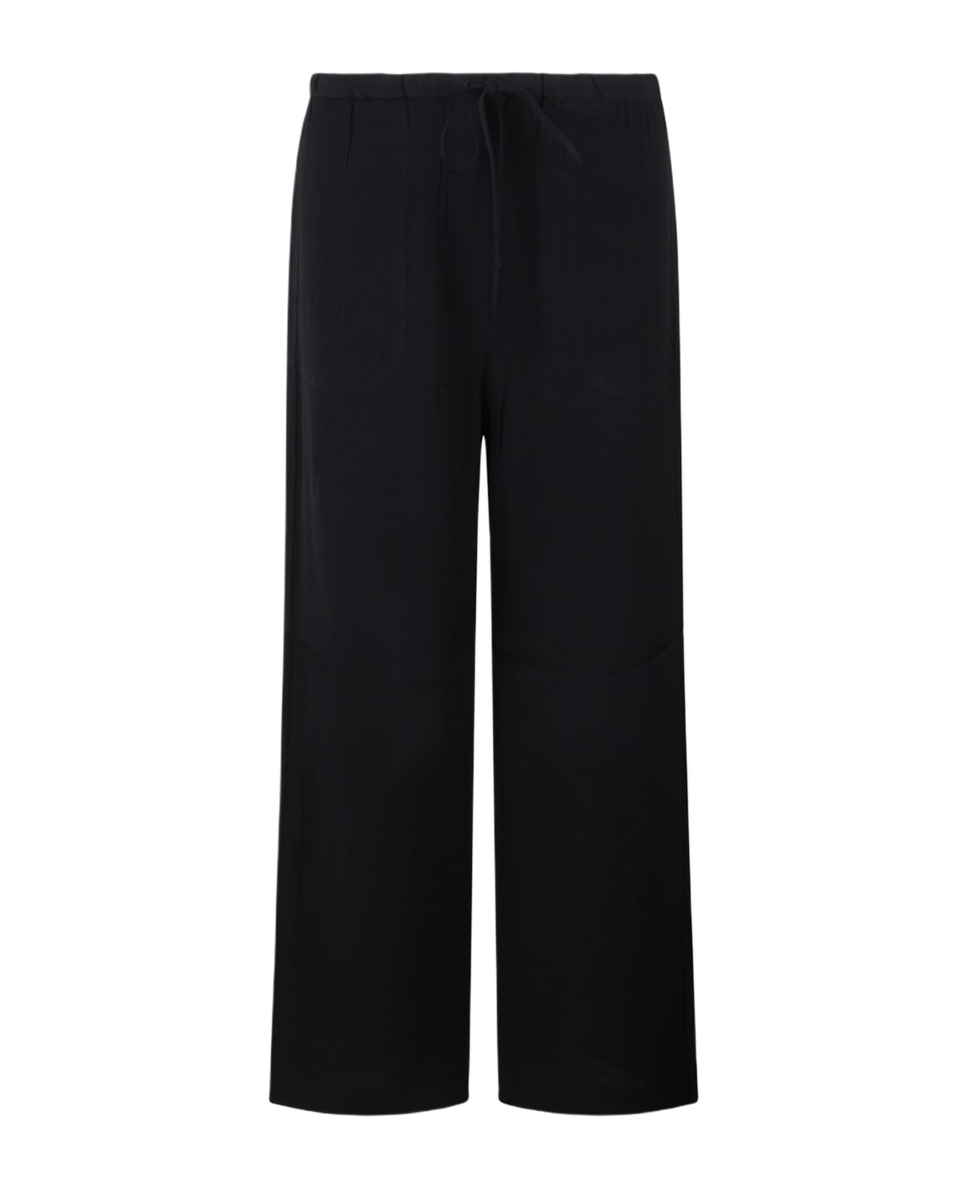Totême Woven Stripe Drawsting Trousers - Black