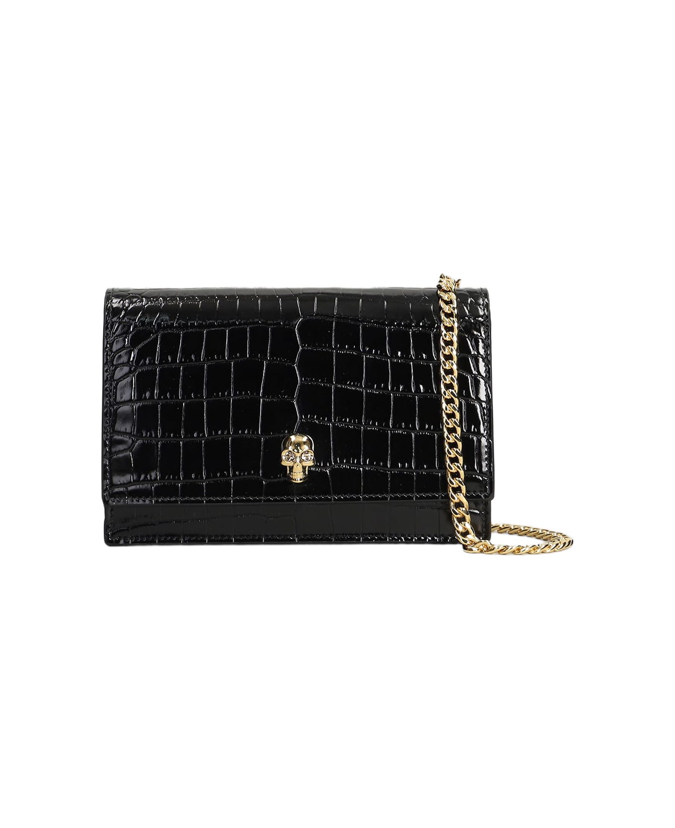 Alexander McQueen Small Skull Bag Shoulder Bag In Black Leather - black