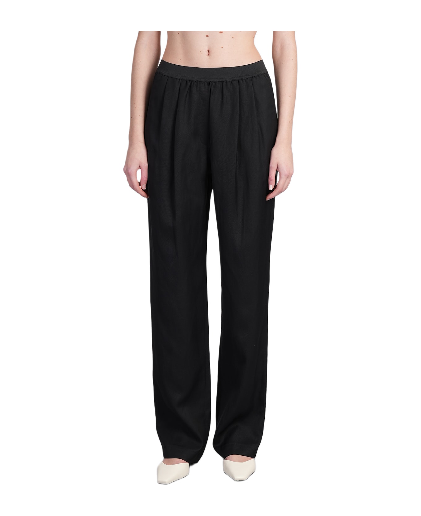 Loulou Studio Takaroa Pants In Black Viscose - black