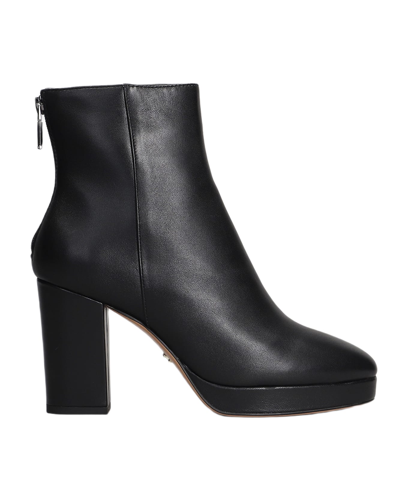 Lola Cruz Tess Ankle Boots High Heels Ankle Boots In Black Leather - black