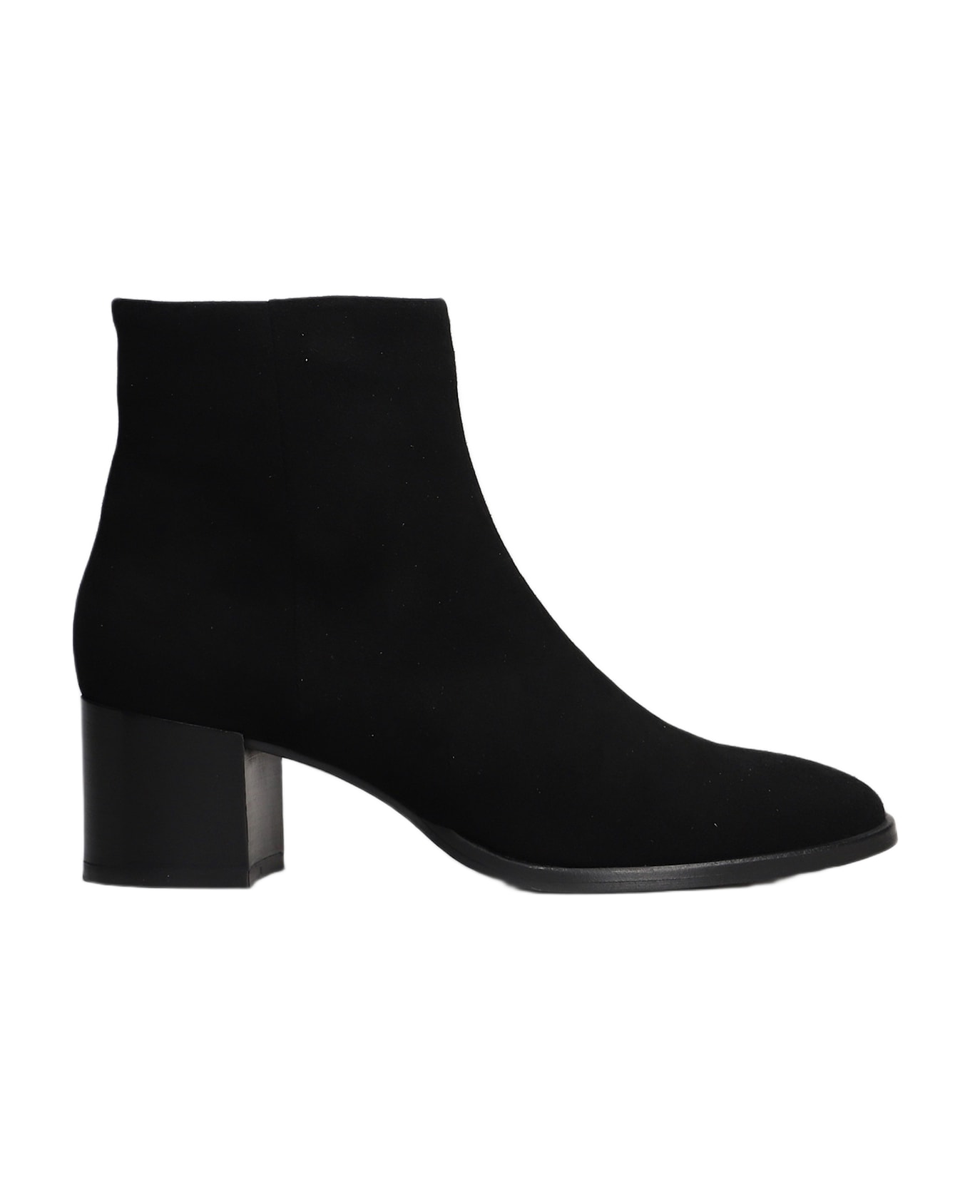 Julie Dee High Heels Ankle Boots In Black Suede - black