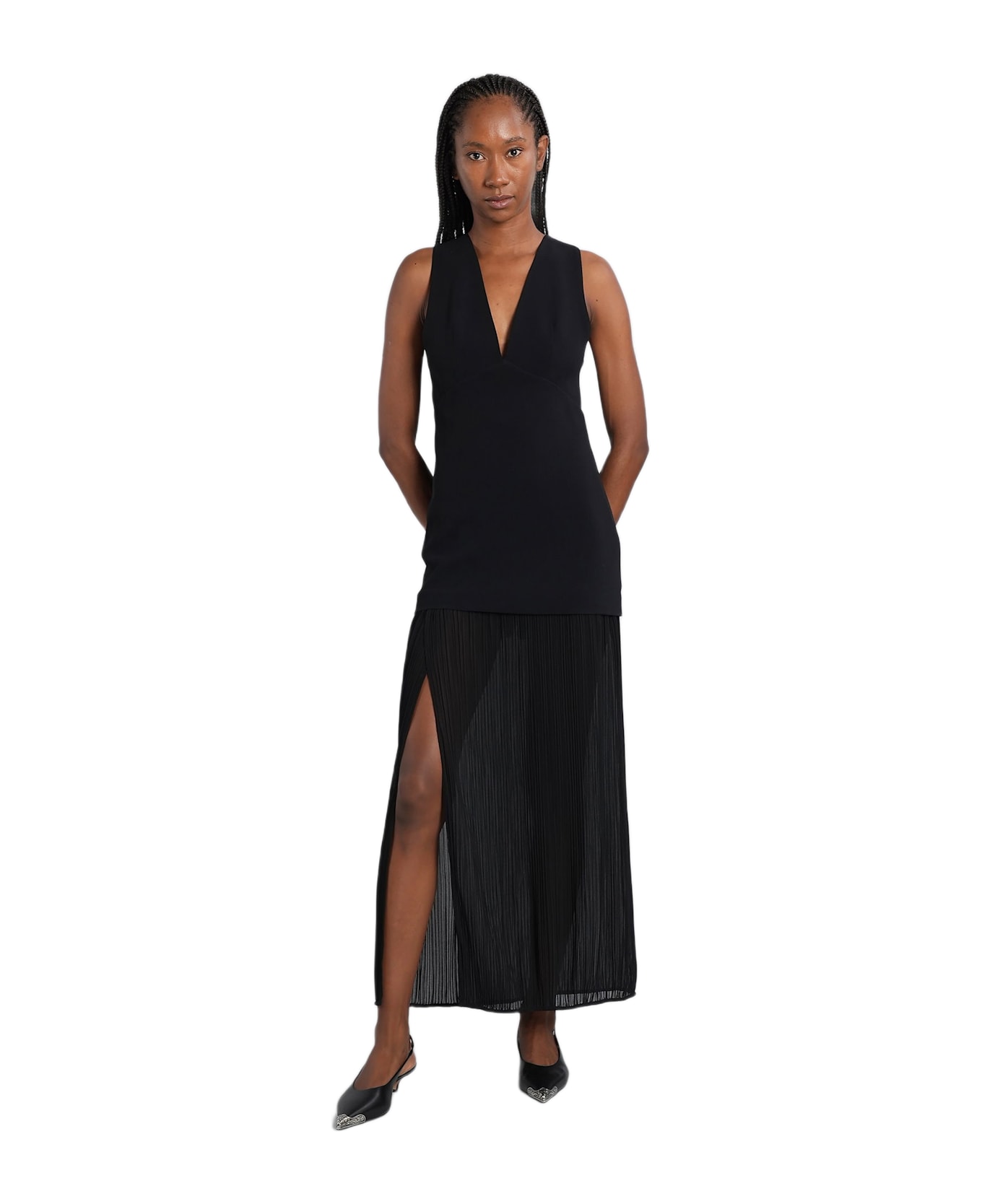 IRO Chloe Long Dress In Black Polyester - black