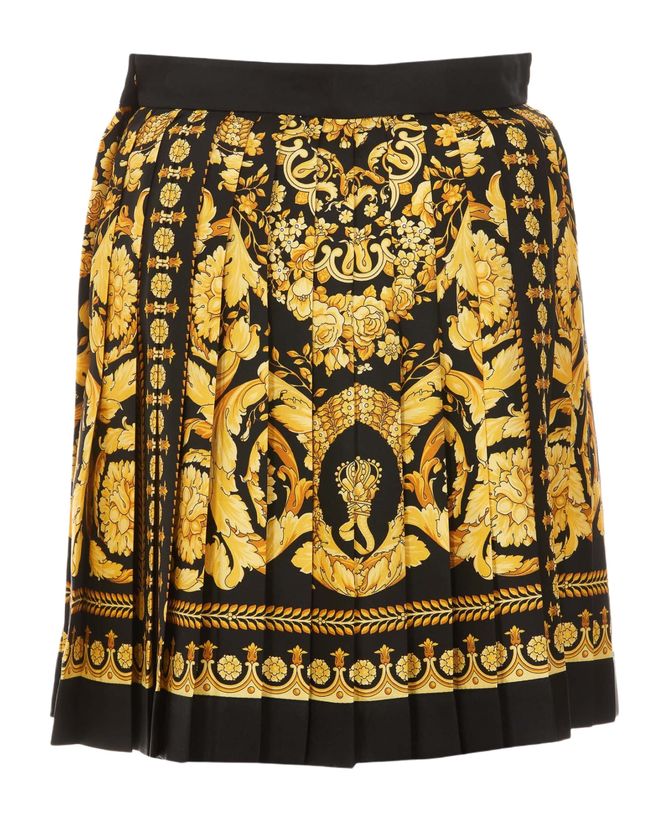 Versace Black And Gold Cotton Skirt - Black