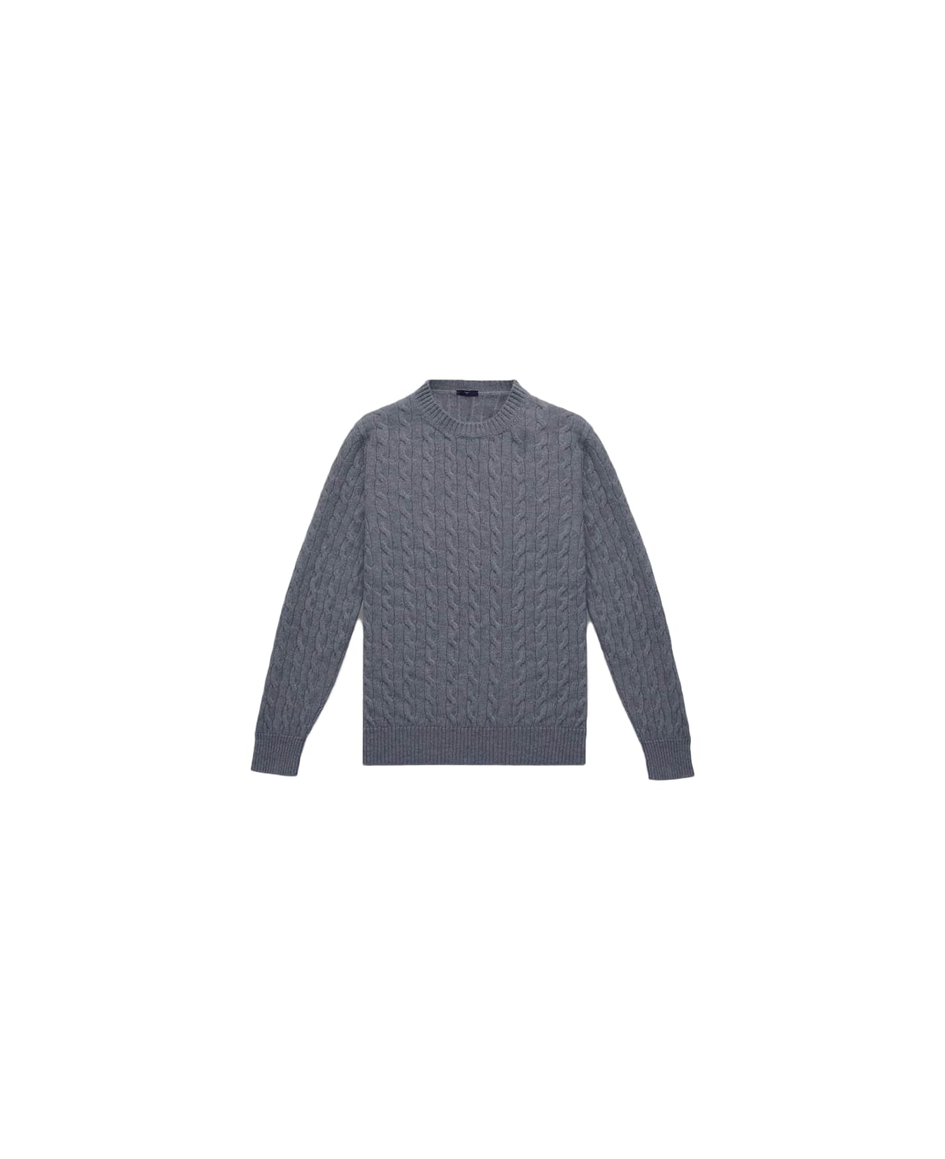Larusmiani Cable Knit Sweater Col Du Pillon Sweater - LightGray
