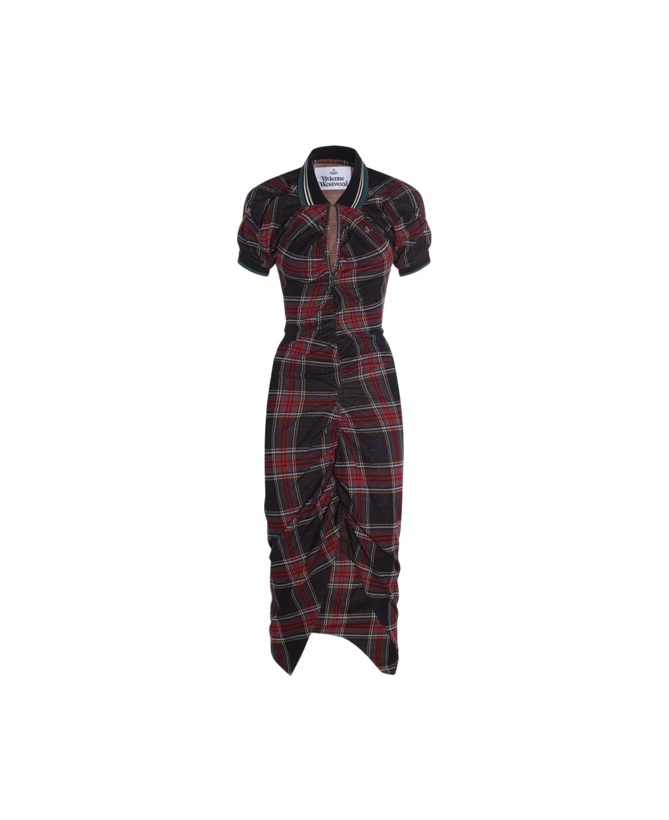 Vivienne Westwood Red And Green Cotton Midi Dress - RED/GREEN