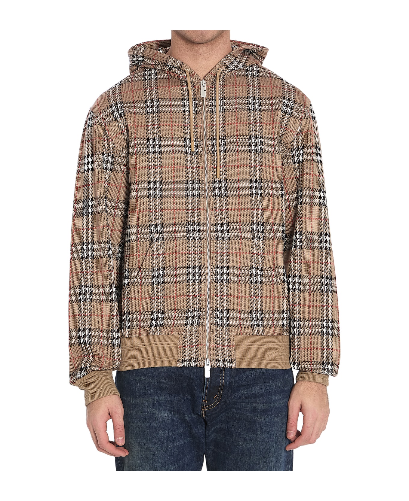 Burberry Check Jacquard Hoodie - Nut Ip Check