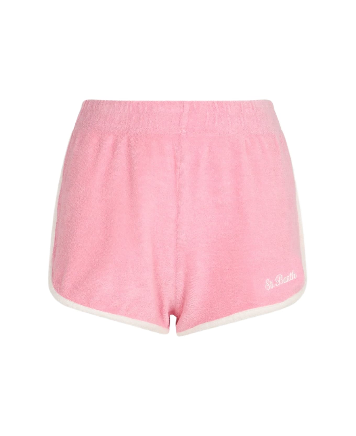 MC2 Saint Barth Woman Terry Cotton Pull Up Shorts Francine - PINK