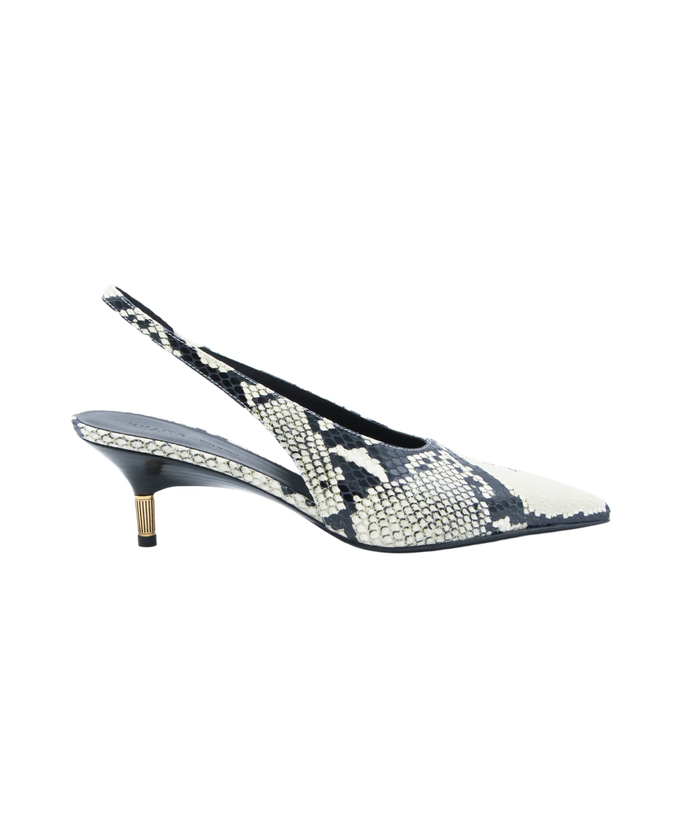 Khaite Black And White Leather Pump - Black