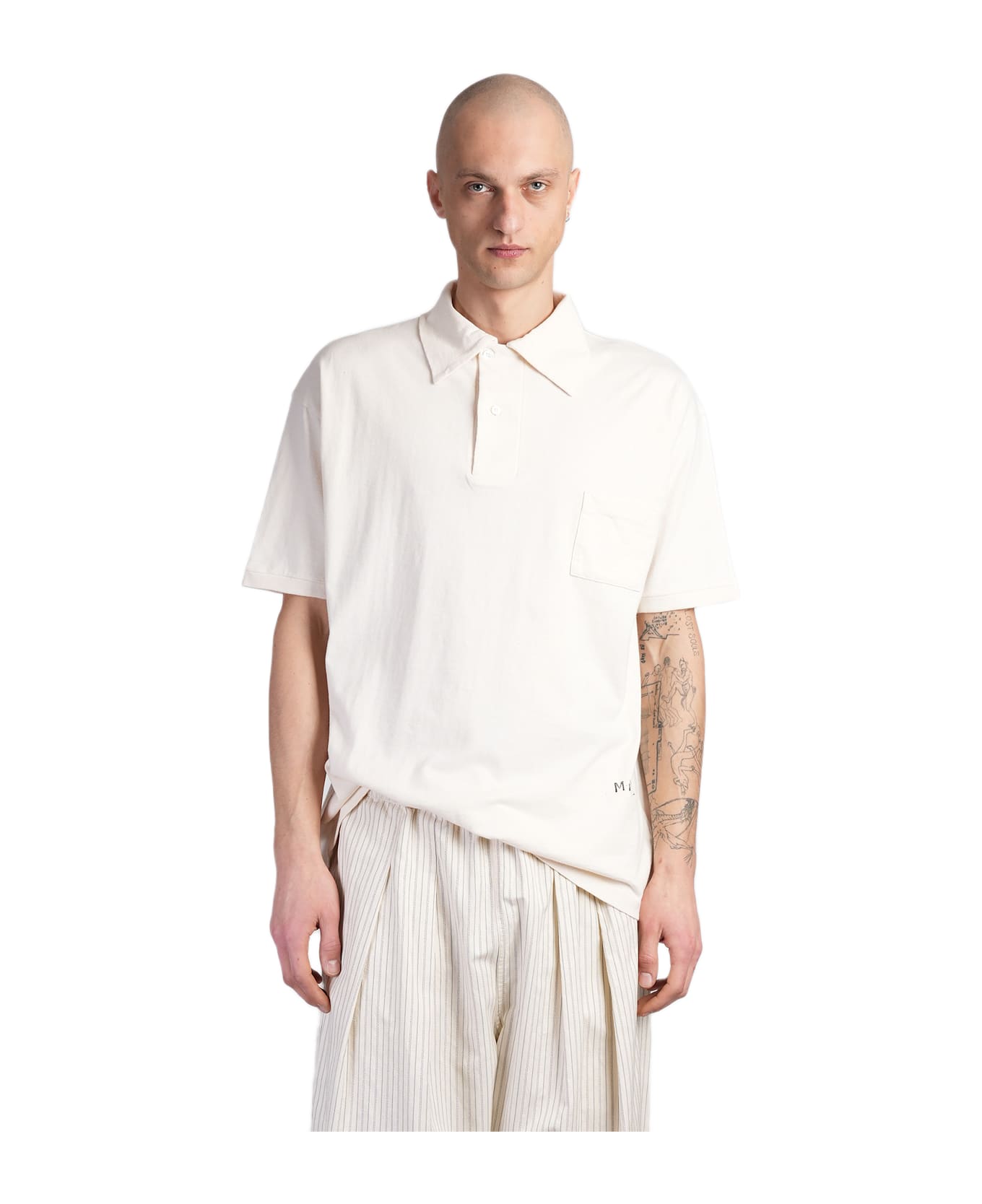 Maison Margiela Polo In Beige Cotton - beige