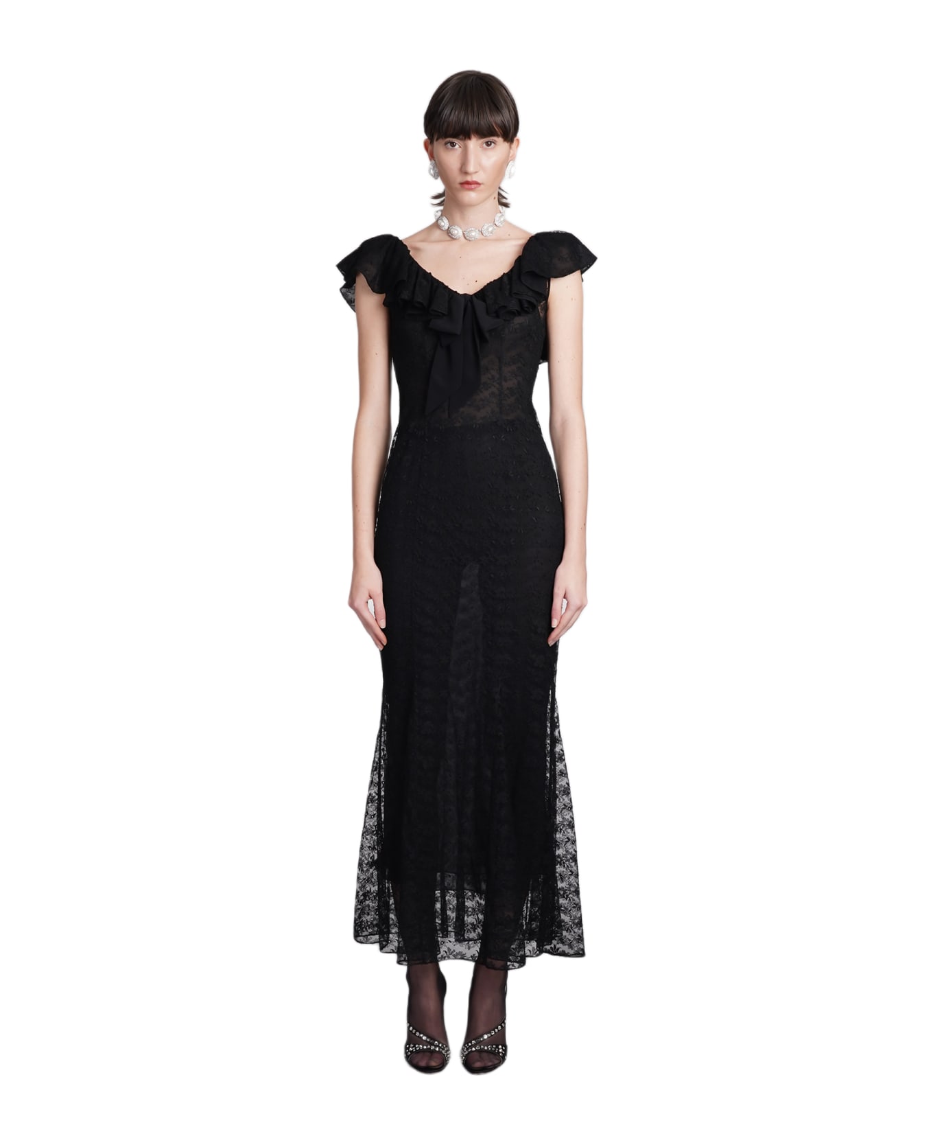 Alessandra Rich Dress In Black Viscose - black