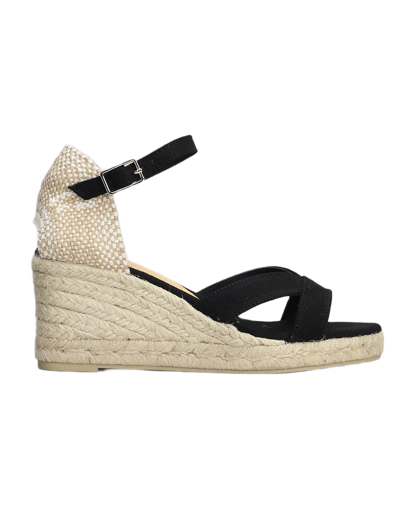 Castañer Bruna-6-001 Wedges In Black Canvas - black