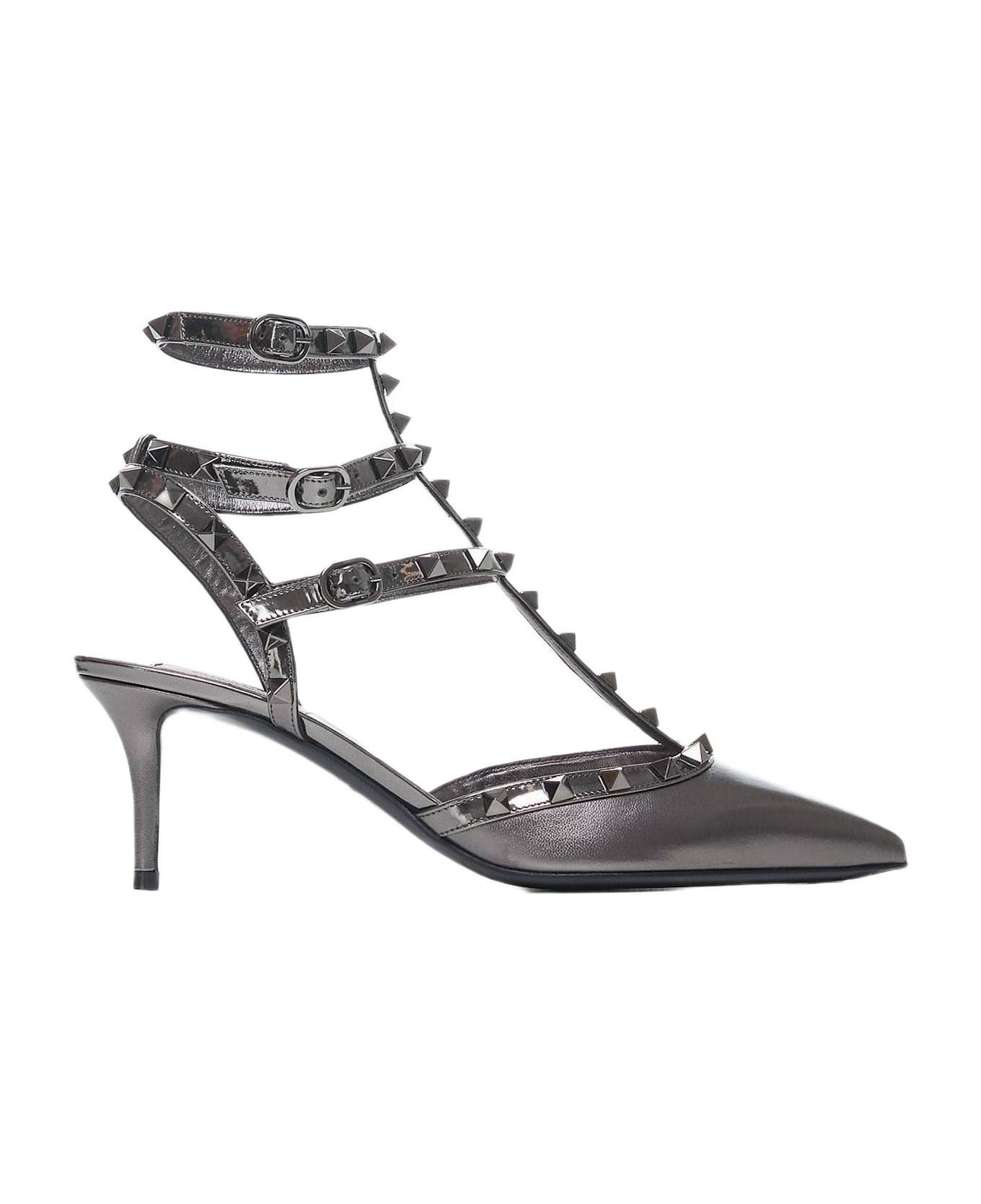Valentino Garavani Rockstud Leather Pumps - Grey