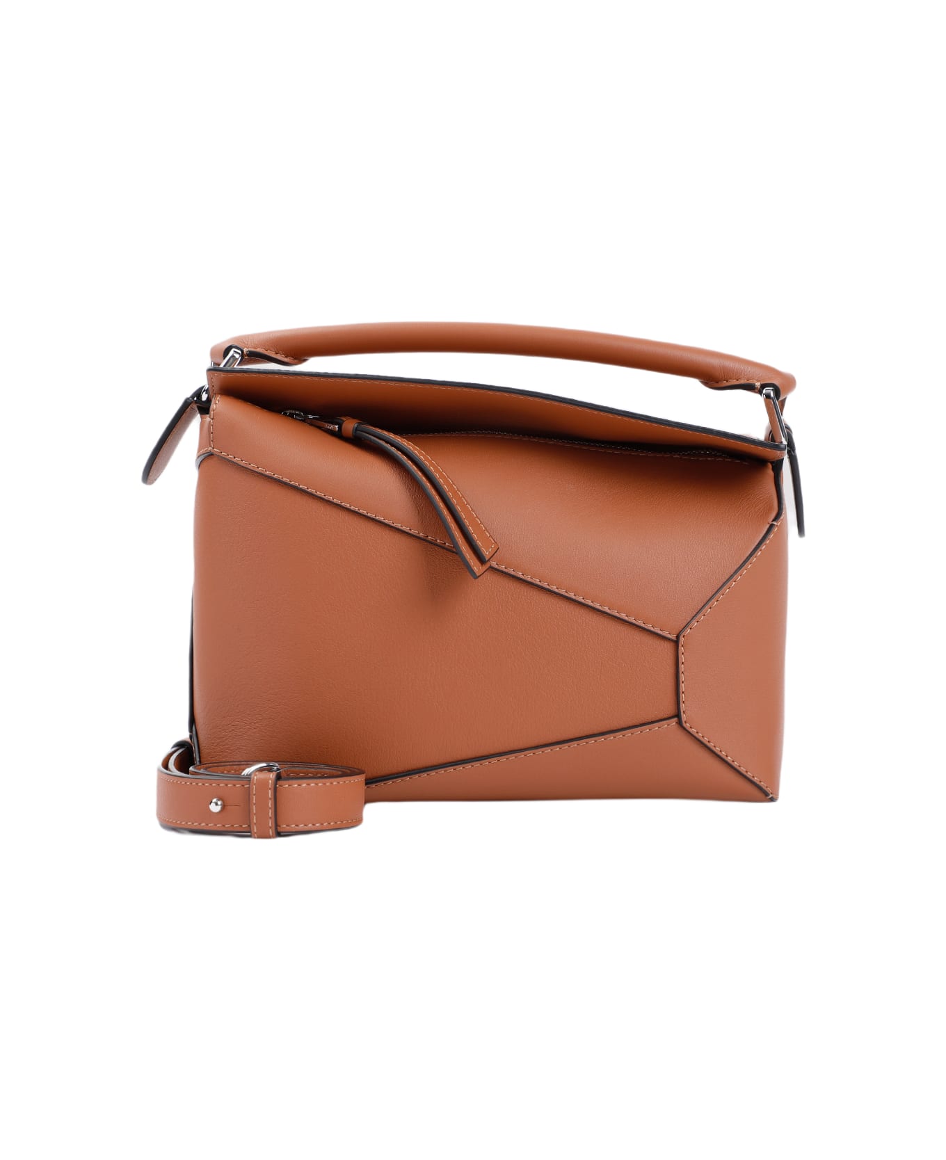 Loewe Small Puzzle Leather Bag - Tan