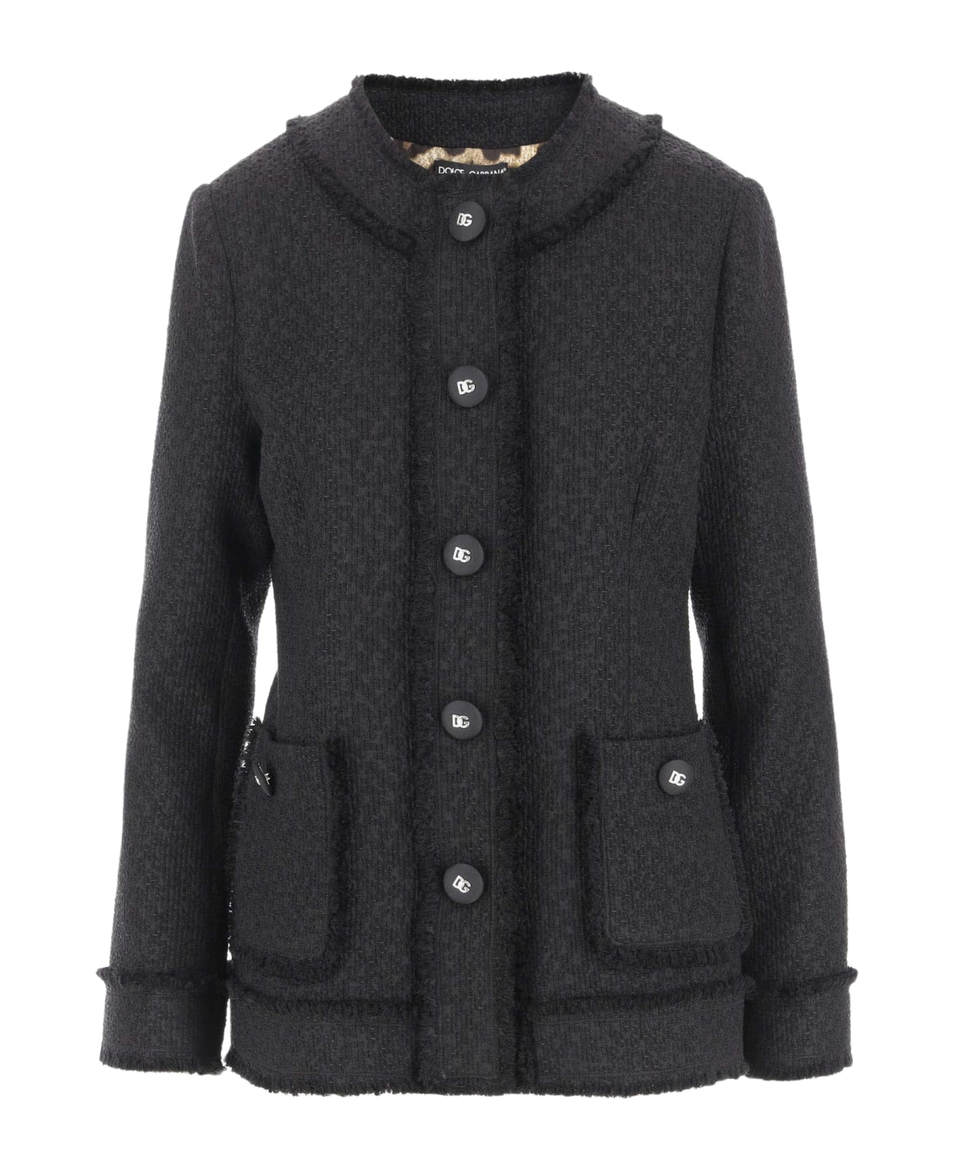 Dolce 
Gabbana Rachel Tweed Single-breasted Jacket - Black