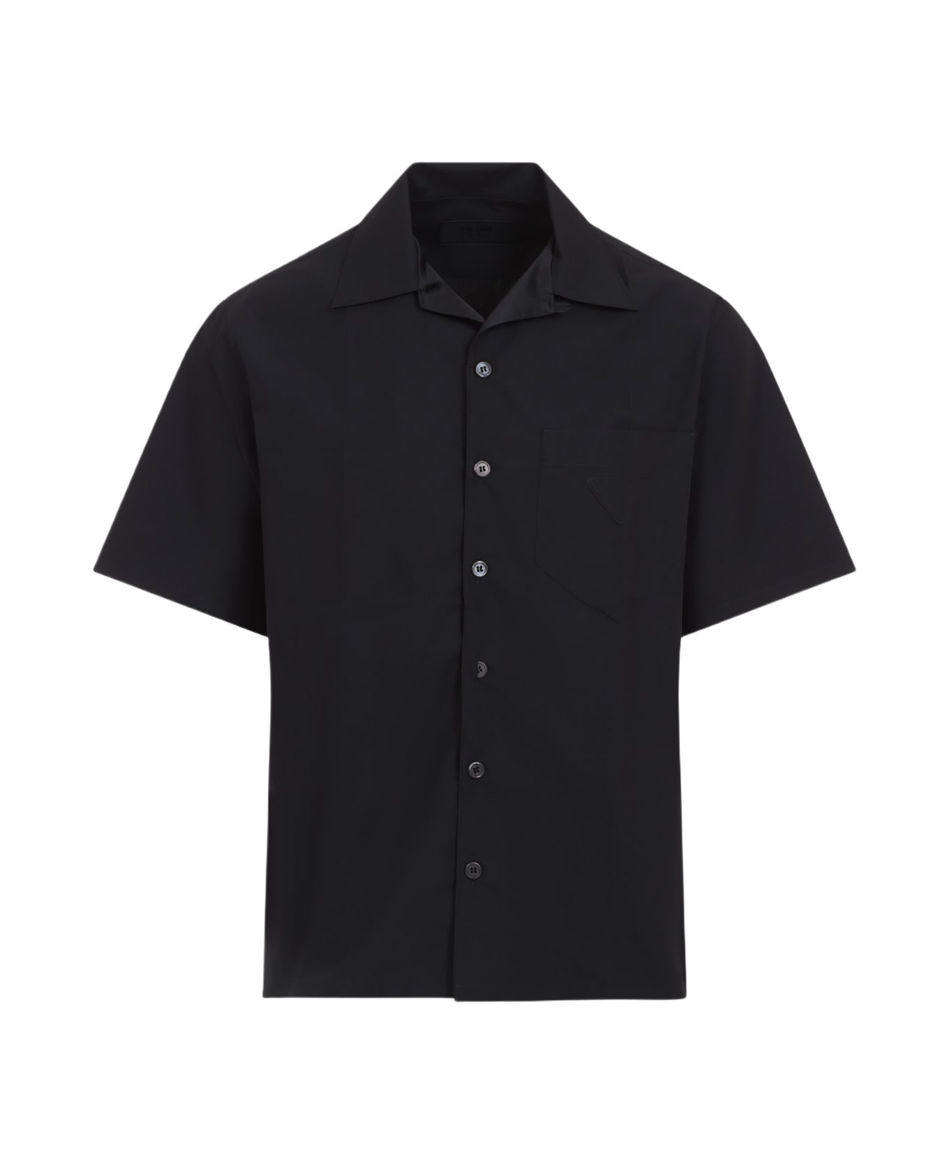 Prada Short Sleeve Cotton Blend Shirt - black
