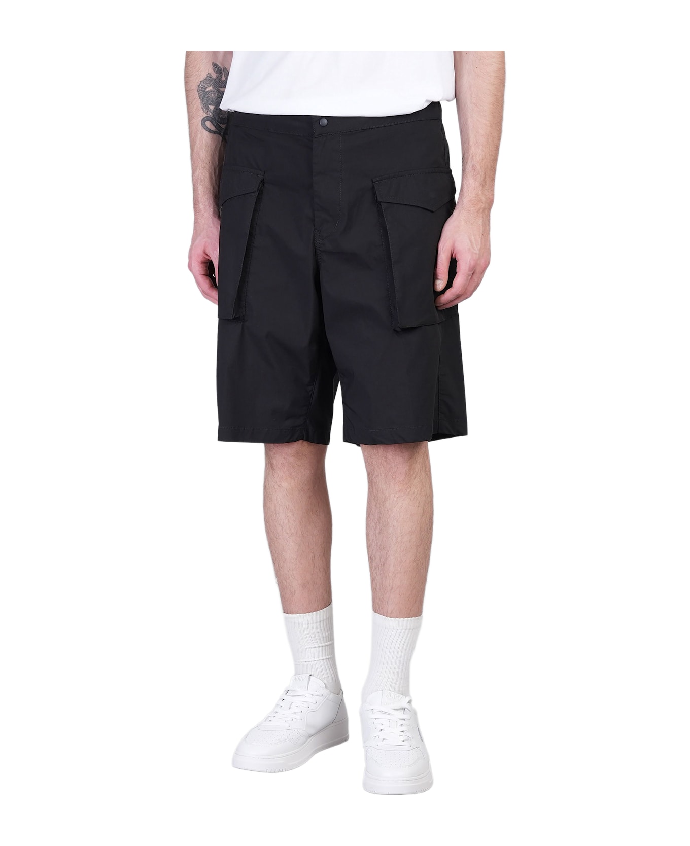 Aspesi Lou Bis Shorts In Black Cotton - black