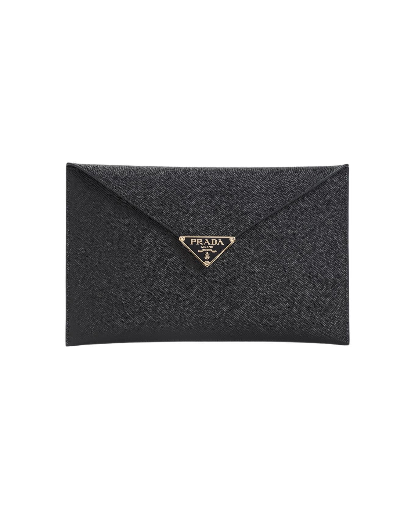 Prada Calf Leather Envelope Clutch - Nero