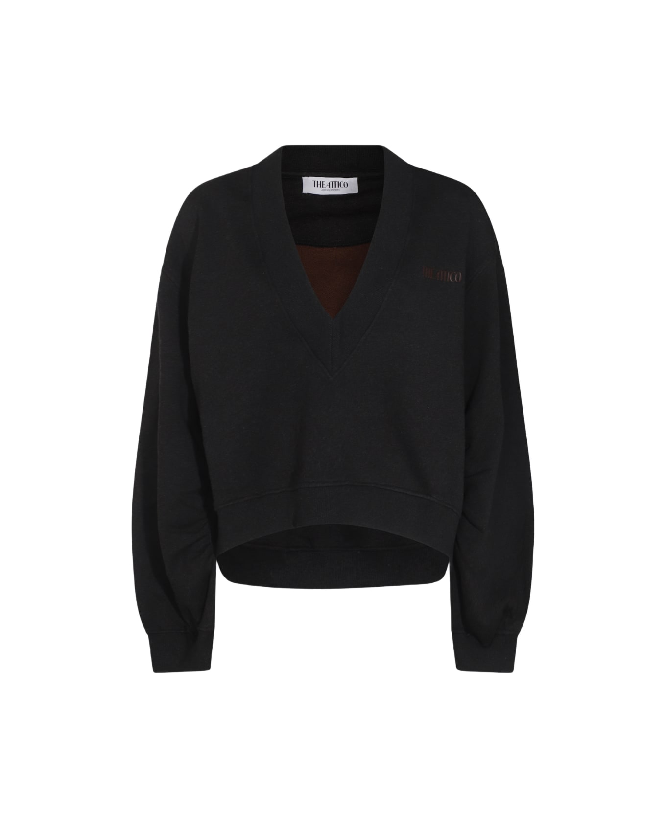 The Attico Dark Grey Cotton Sweatshirt - BLACK