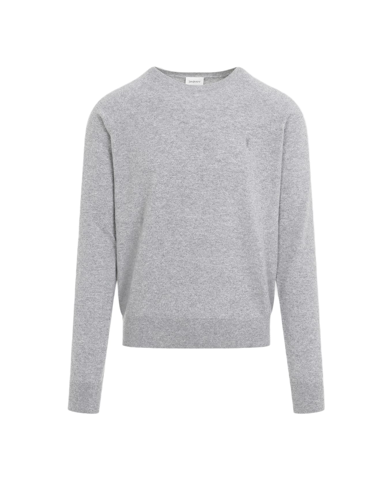 Saint Laurent Logo Embroidery Sweater - Gris Chine