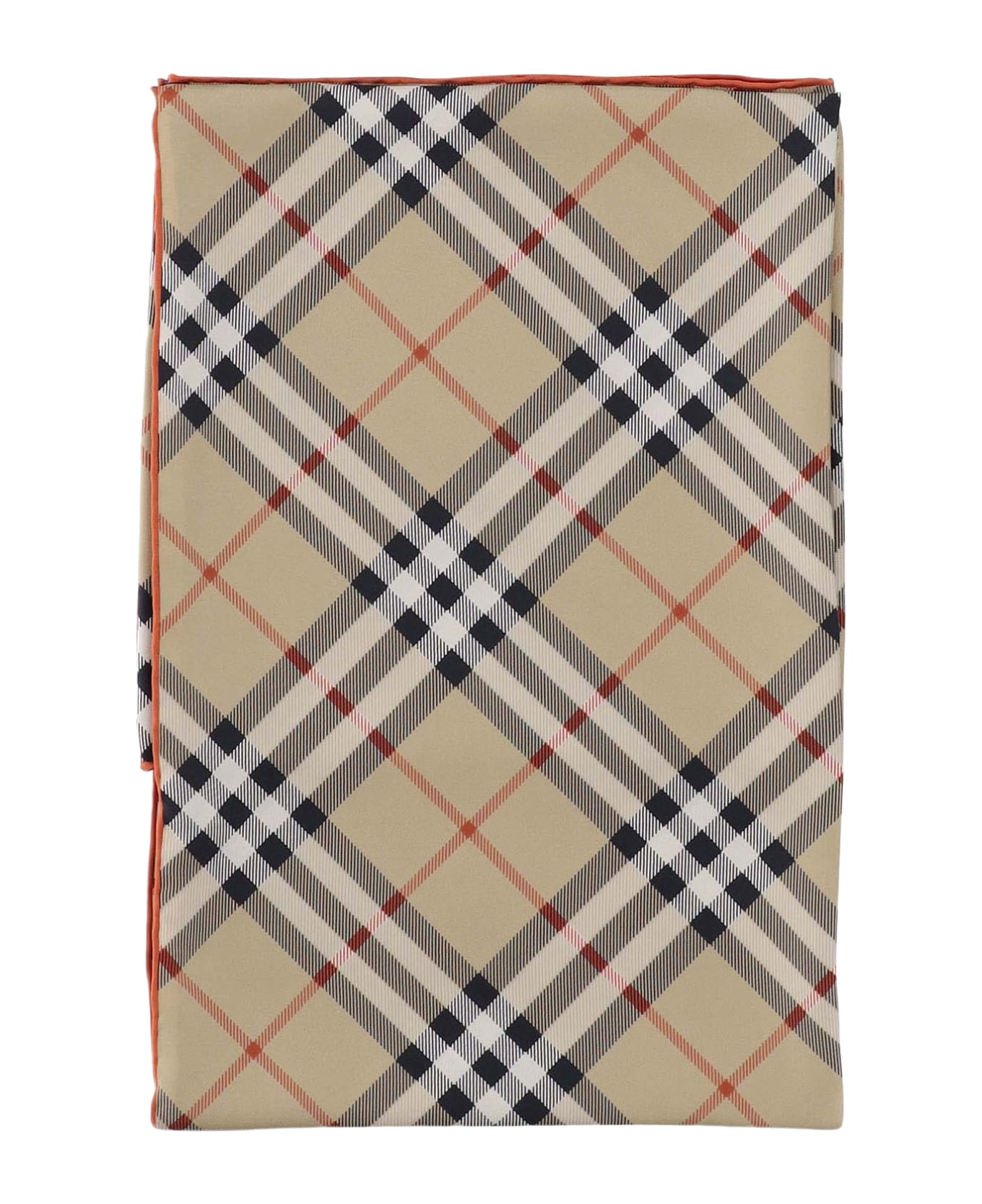Burberry Silk Check Scarf - Red