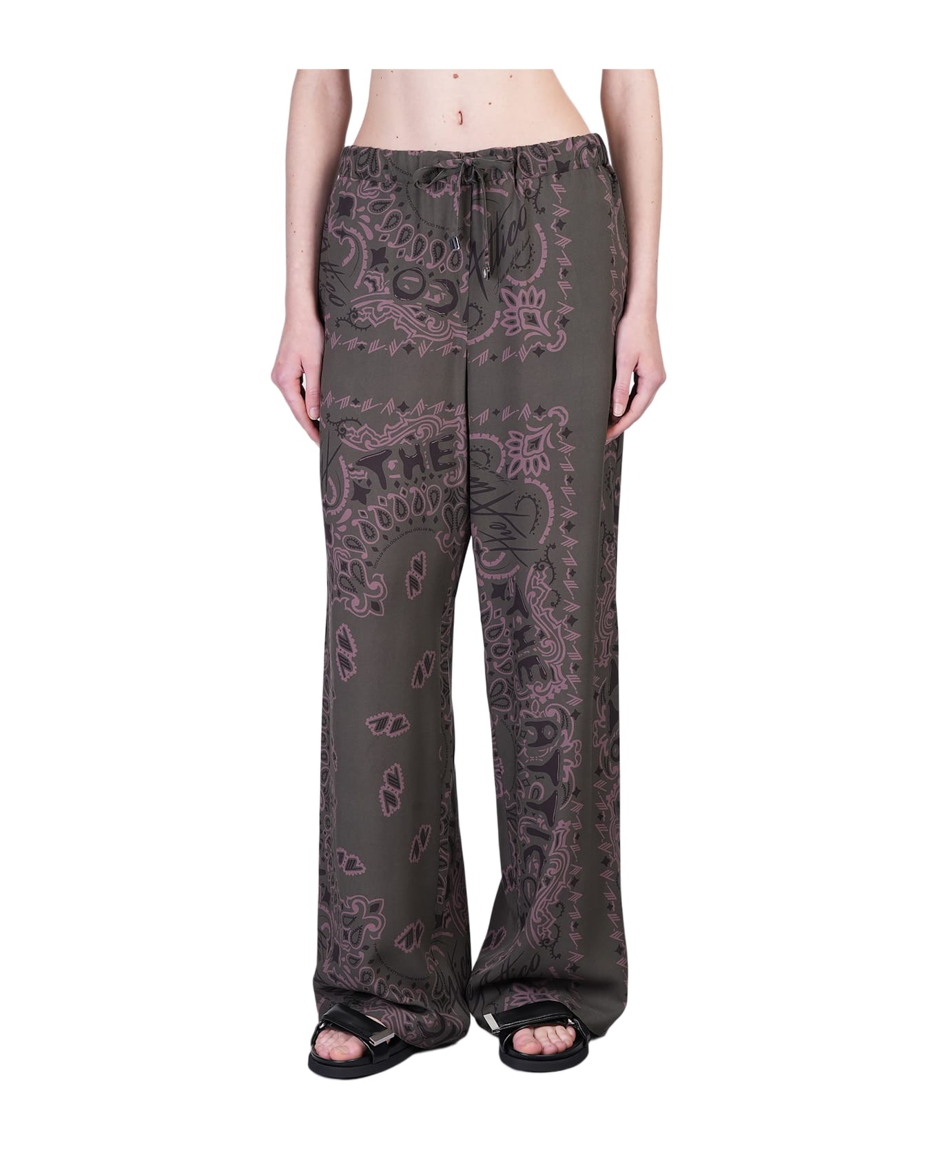 The Attico Pants In Green Viscose - green