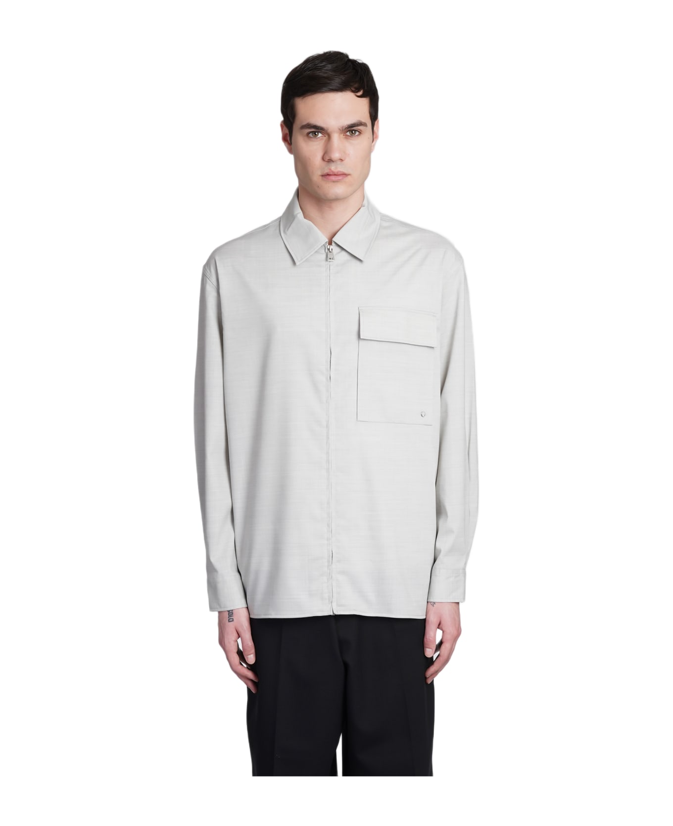 Études Shirt In Grey Wool - Grey