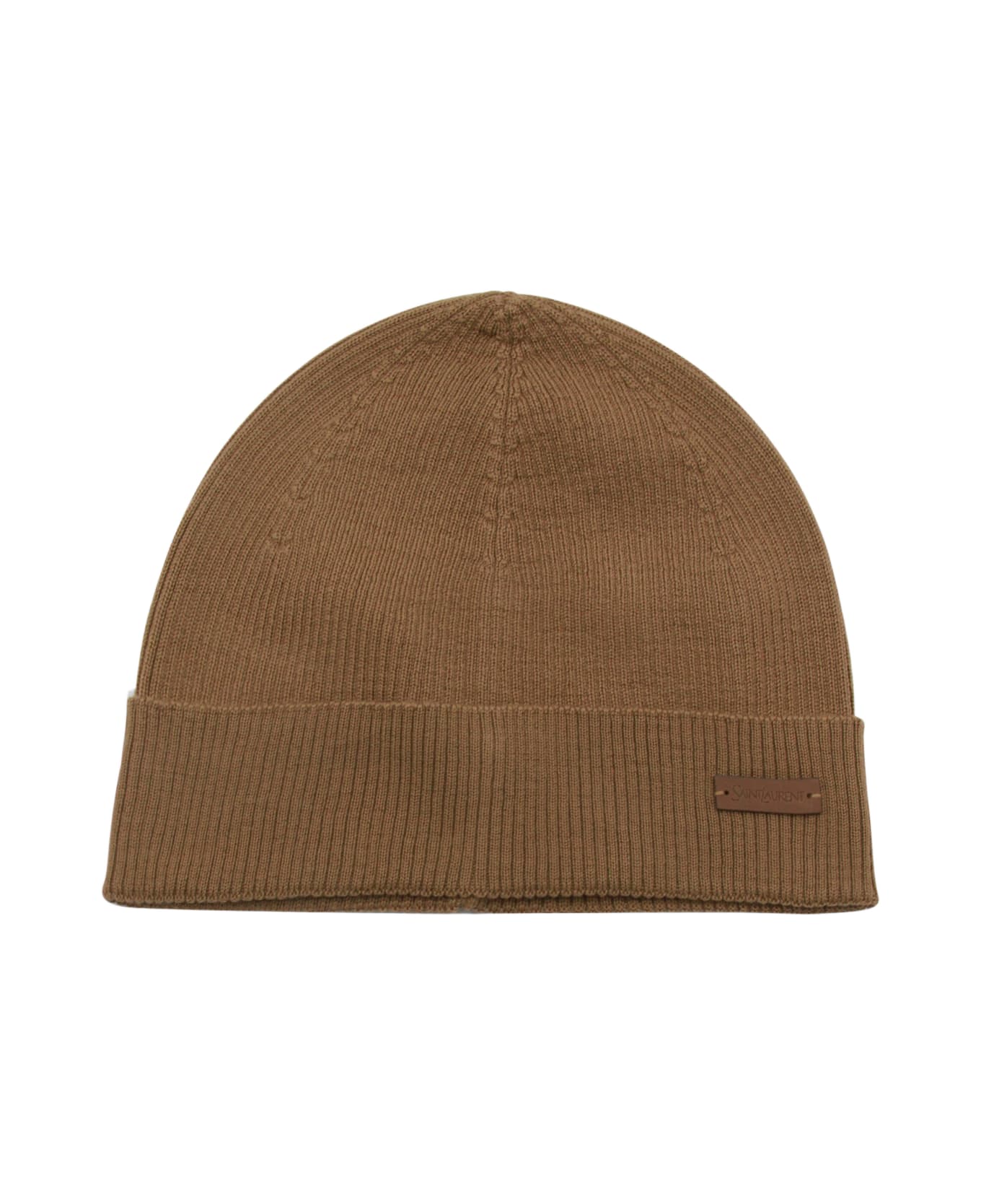Saint Laurent Brown Wool Hat - Beige