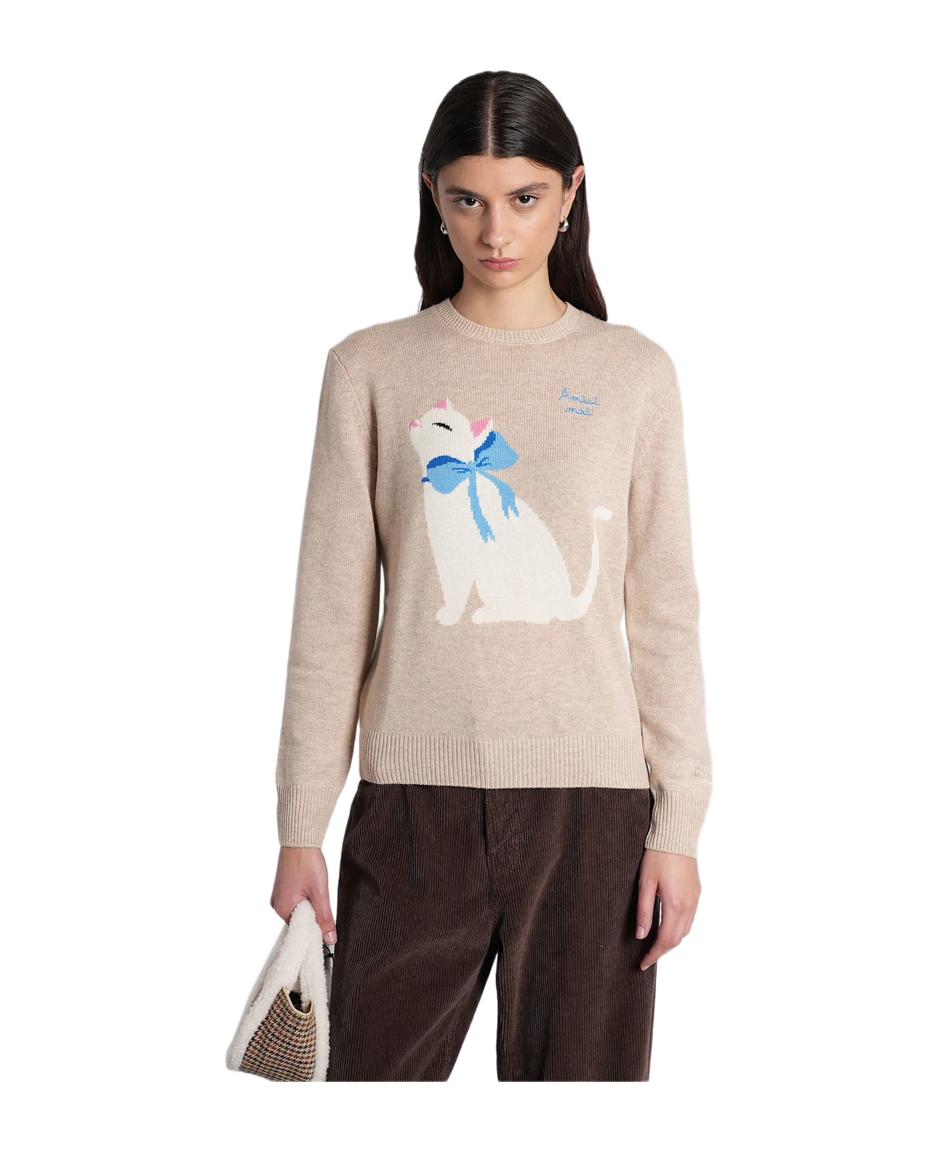 MC2 Saint Barth New Queen Knitwear In Beige Wool - beige