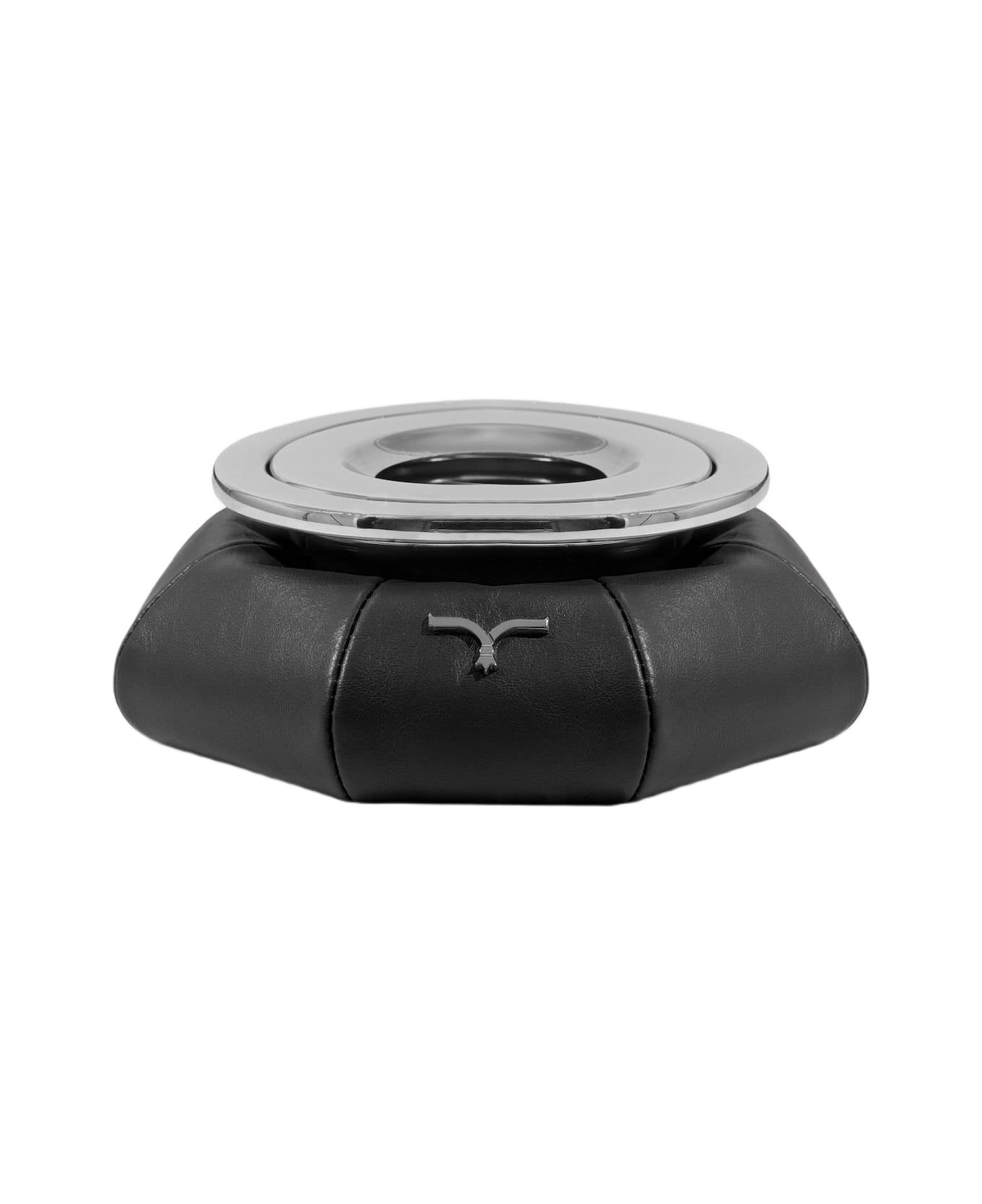 Larusmiani Leather Boat Ashtray  - Black
