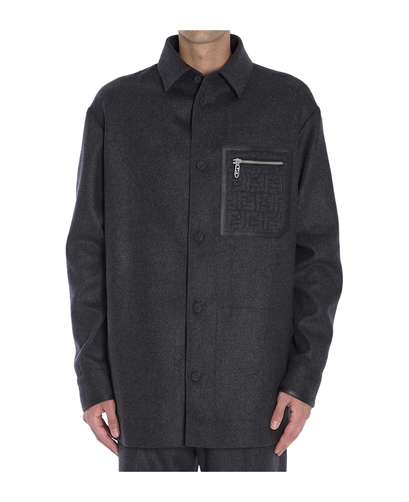 Fendi Go-to Blouson In Cashmere - GREY