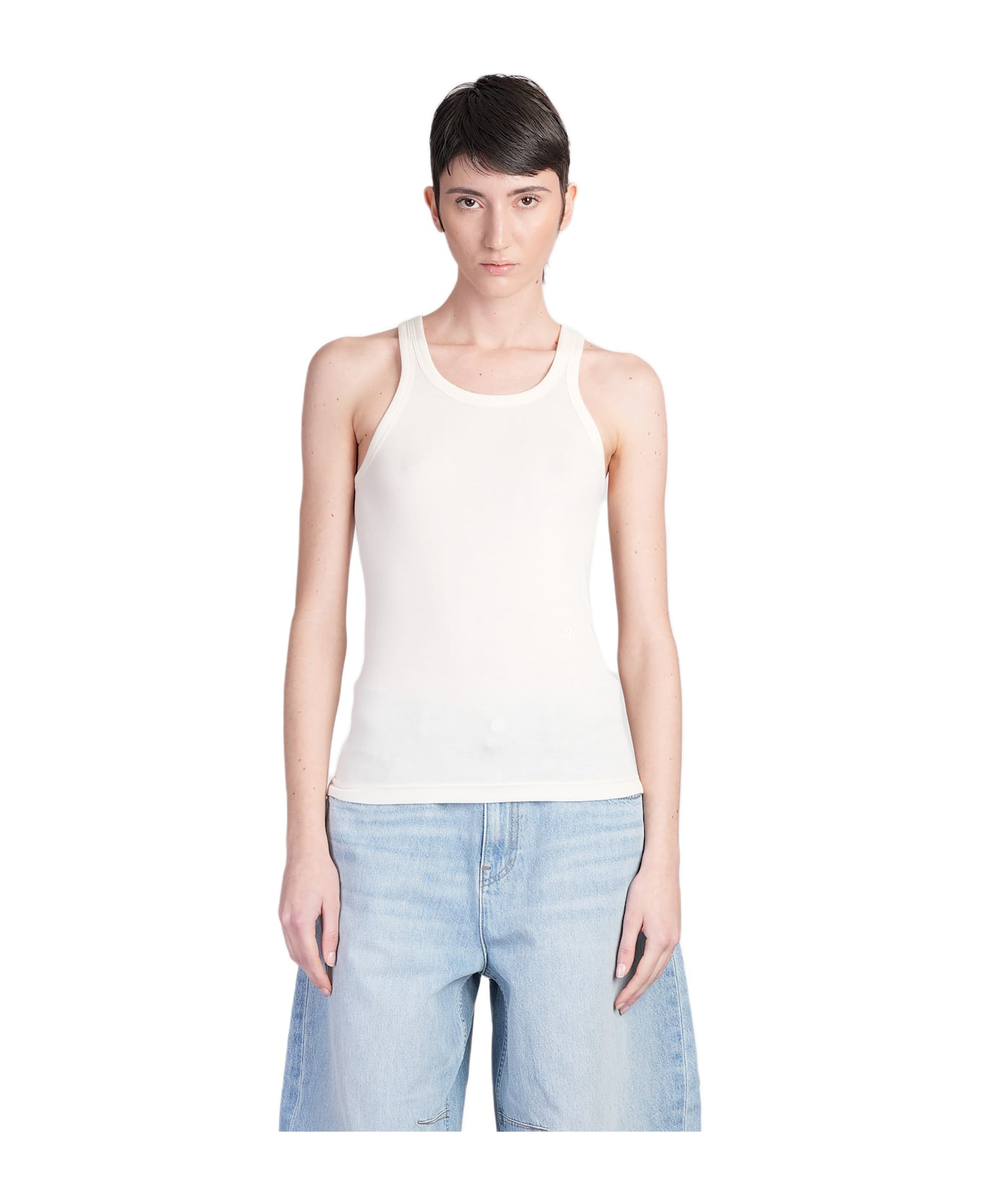Helmut Lang Tank Top In Beige Cotton - beige