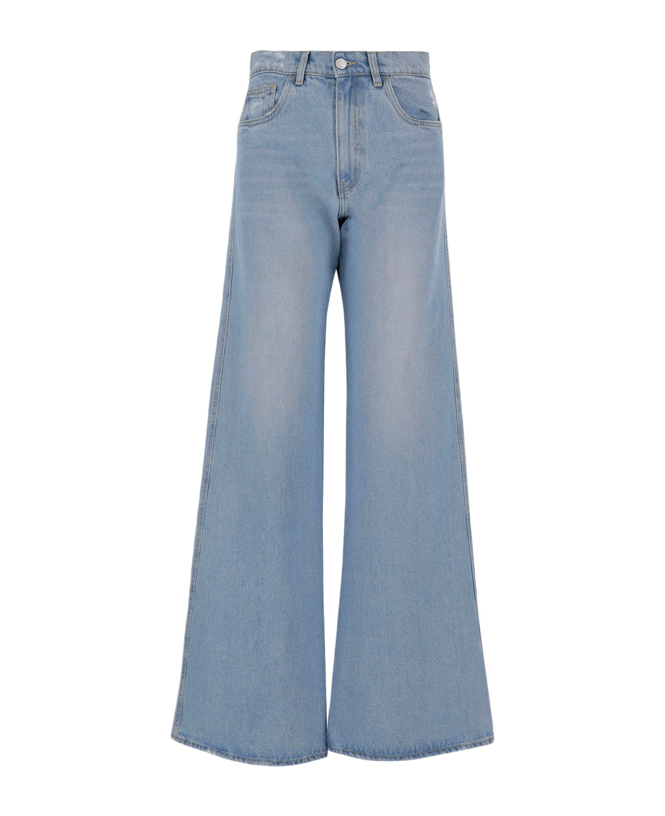 Coperni Cotton Denim Jeans - Blu Washed Blue