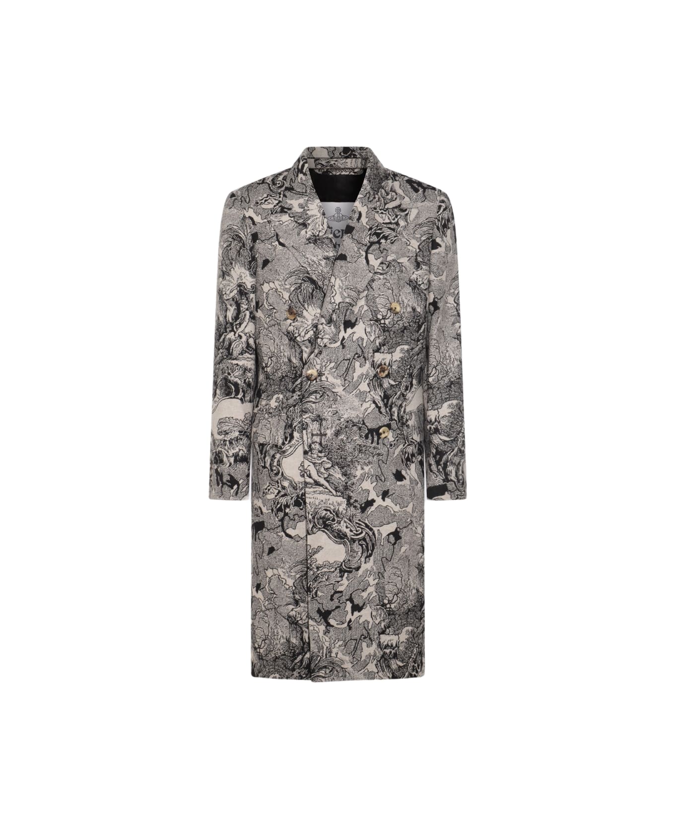 Vivienne Westwood Multicolor Wool Coat - CREAM/BLACK