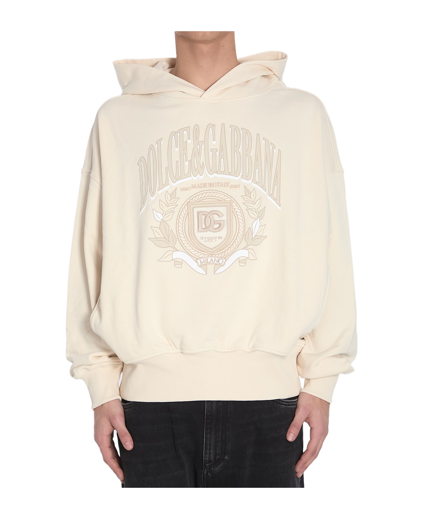 Dolce & Gabbana Hoodie With Embroidery - Panna