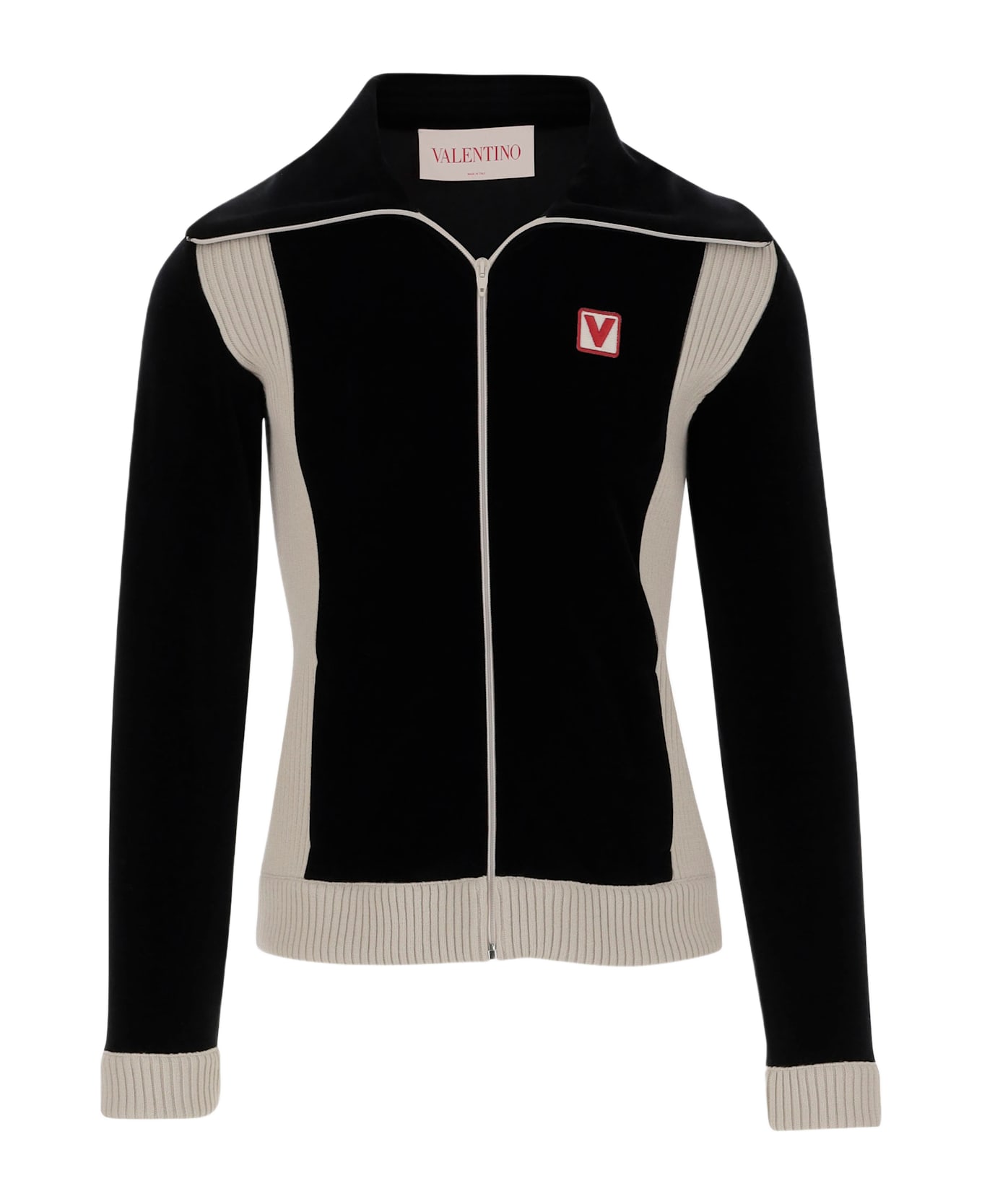 Valentino Chenille Sweatshirt With Patch - Black