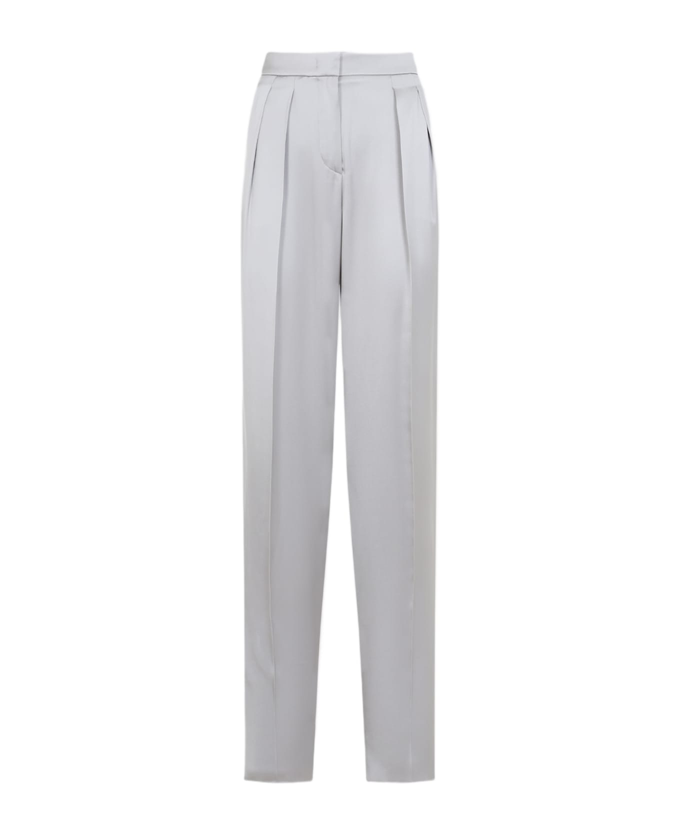 Giorgio Armani Straight Silk Pants - Stone