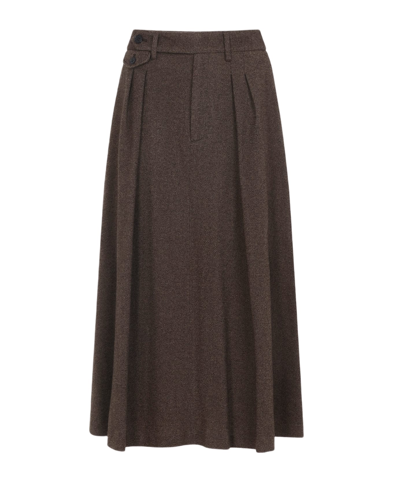 Ralph Lauren Evilyn Mid A Line Skirt - Dark Brown
