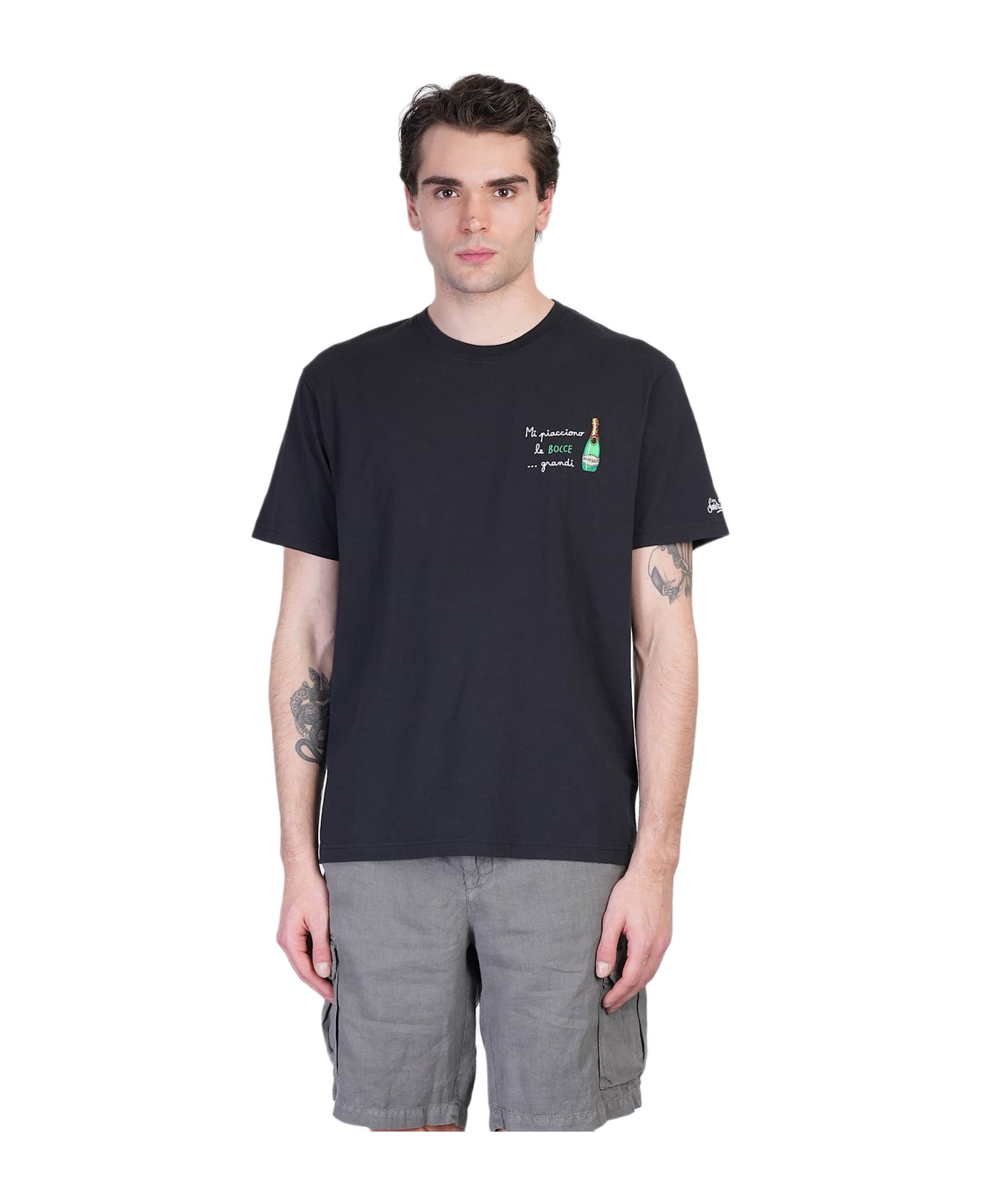 MC2 Saint Barth Portofino T-shirt In Black Cotton - black
