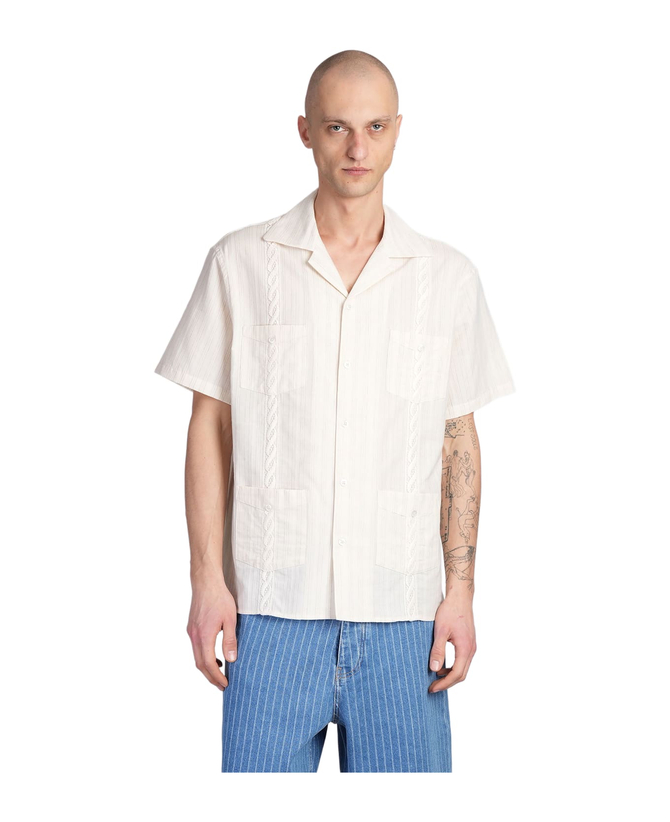 Drôle de Monsieur Shirt In Beige Cotton - beige