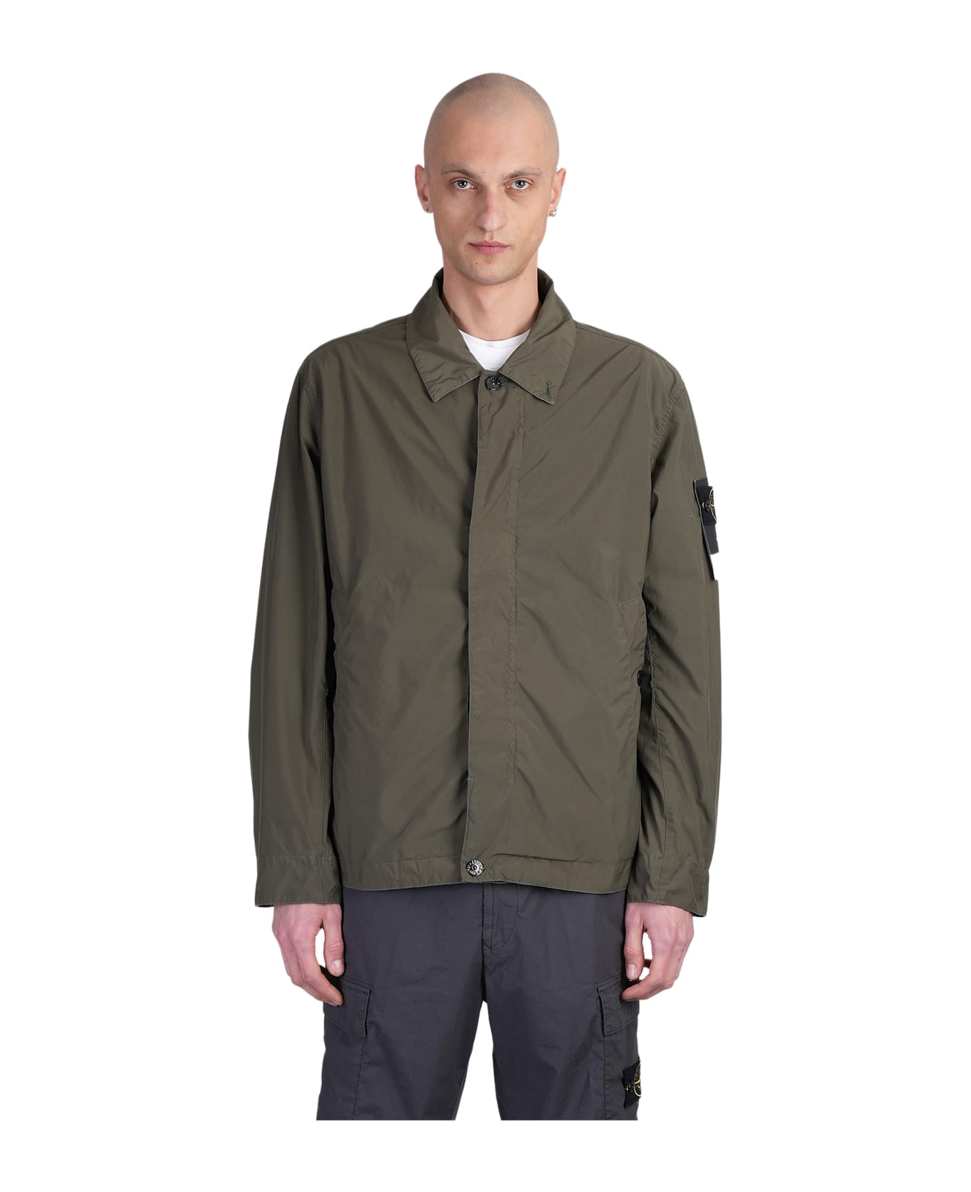 Stone Island Casual Jacket In Green Polyester - green