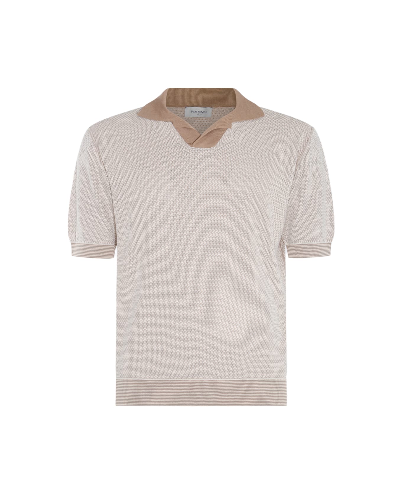 Piacenza Cashmere Beige Cotton-silk Blend Polo Shirt - White ポロシャツ