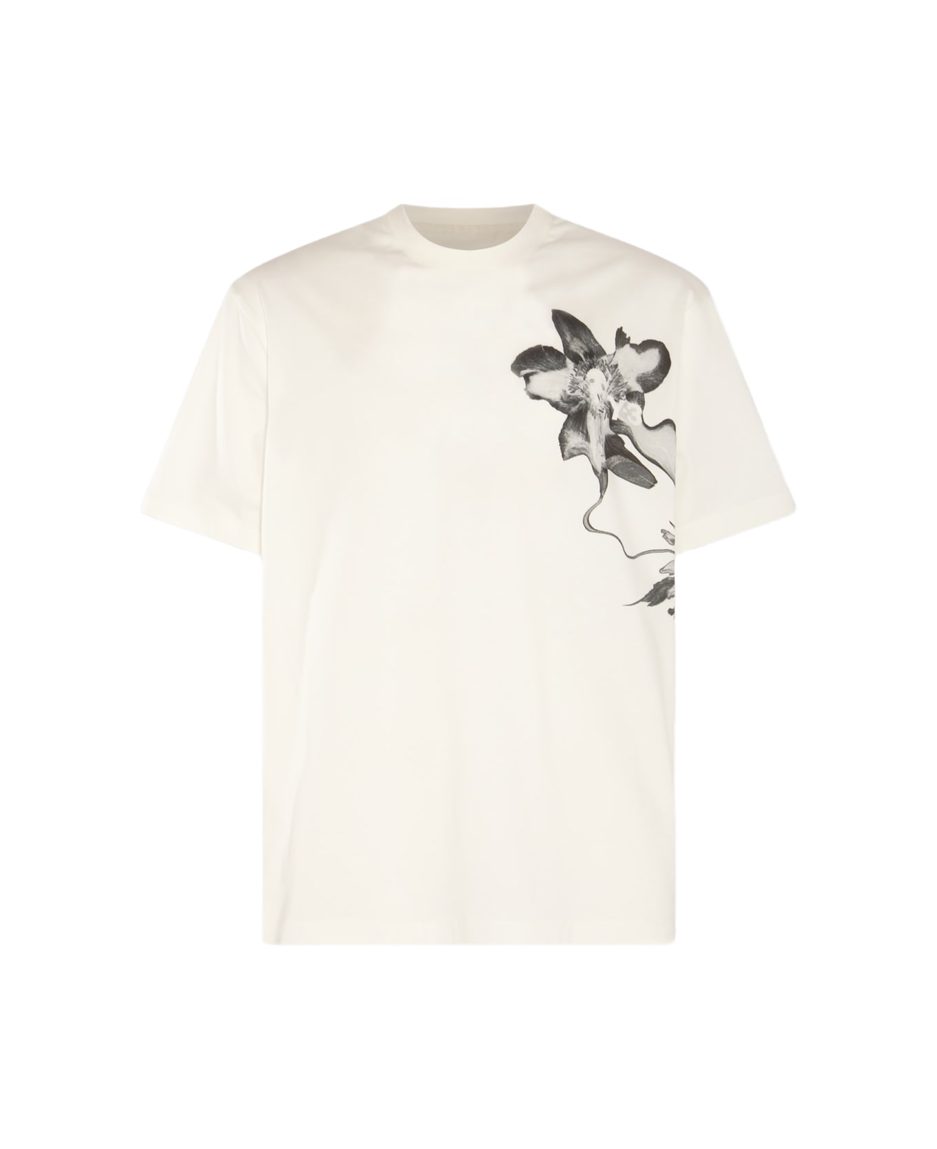 Y-3 Cream And Black Cotton T-shirt - Beige