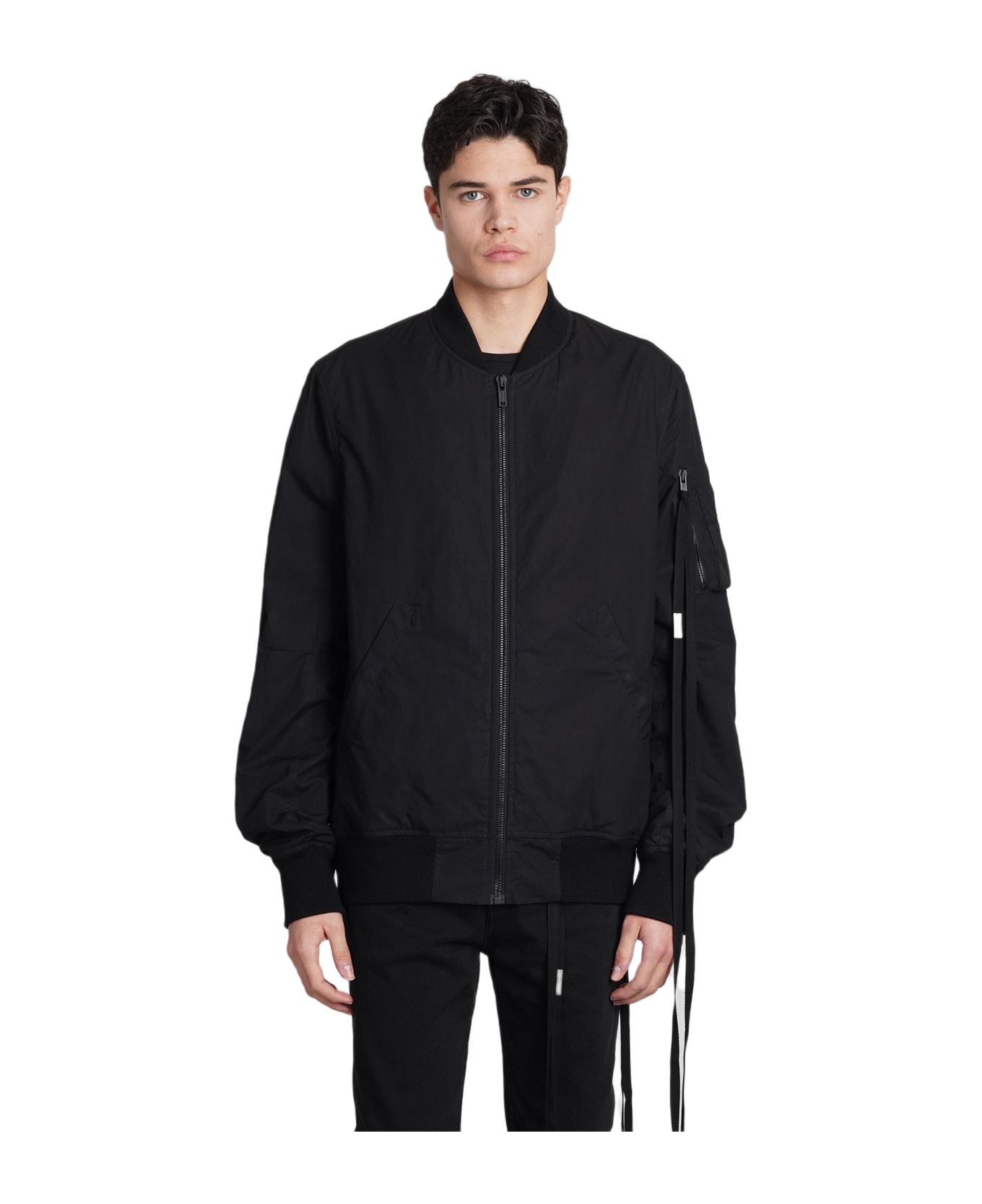 Ann Demeulemeester Bomber Jacket In Black Cotton - black
