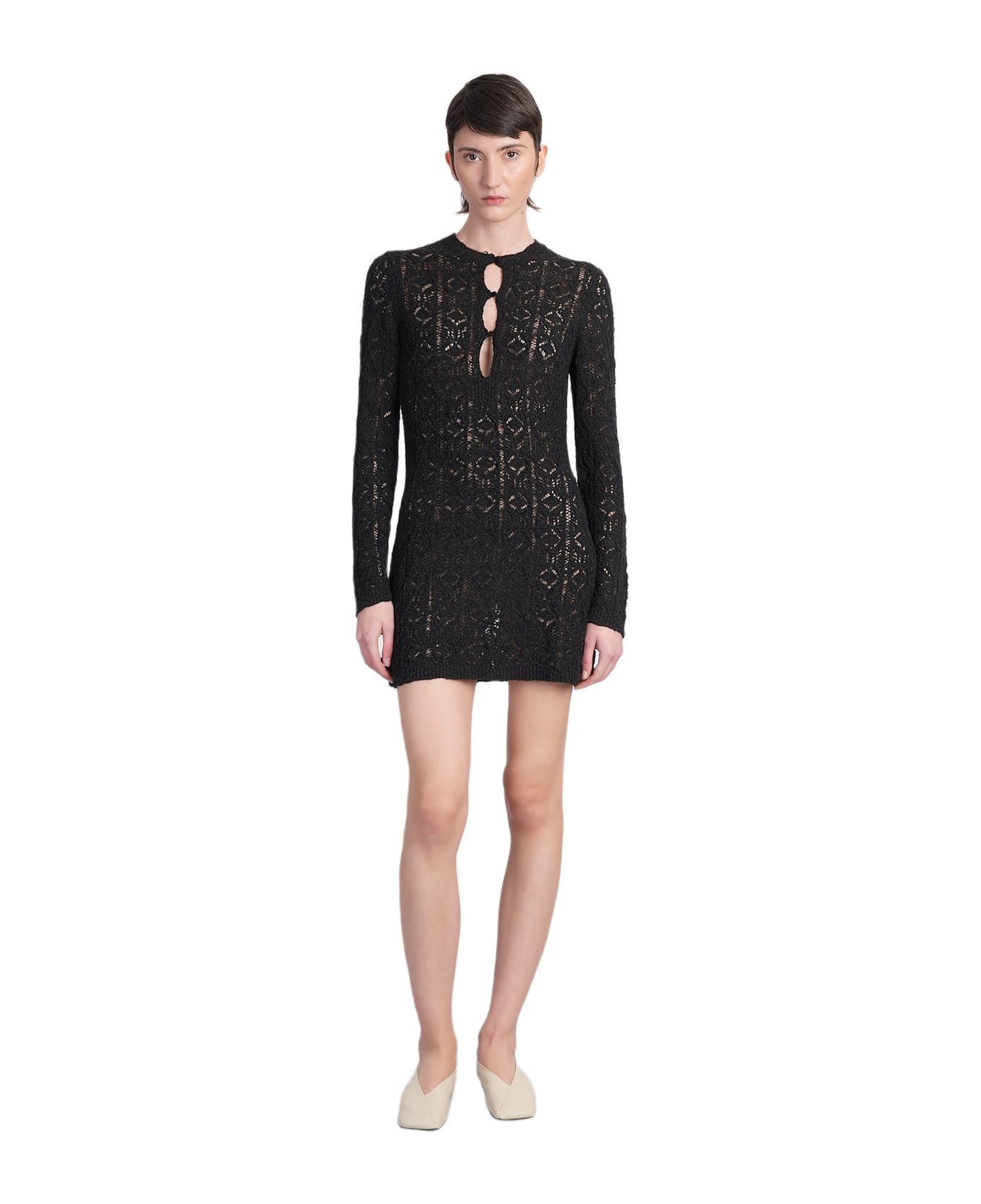 Loulou Studio Evan Mini Dress In Black Cotton - black