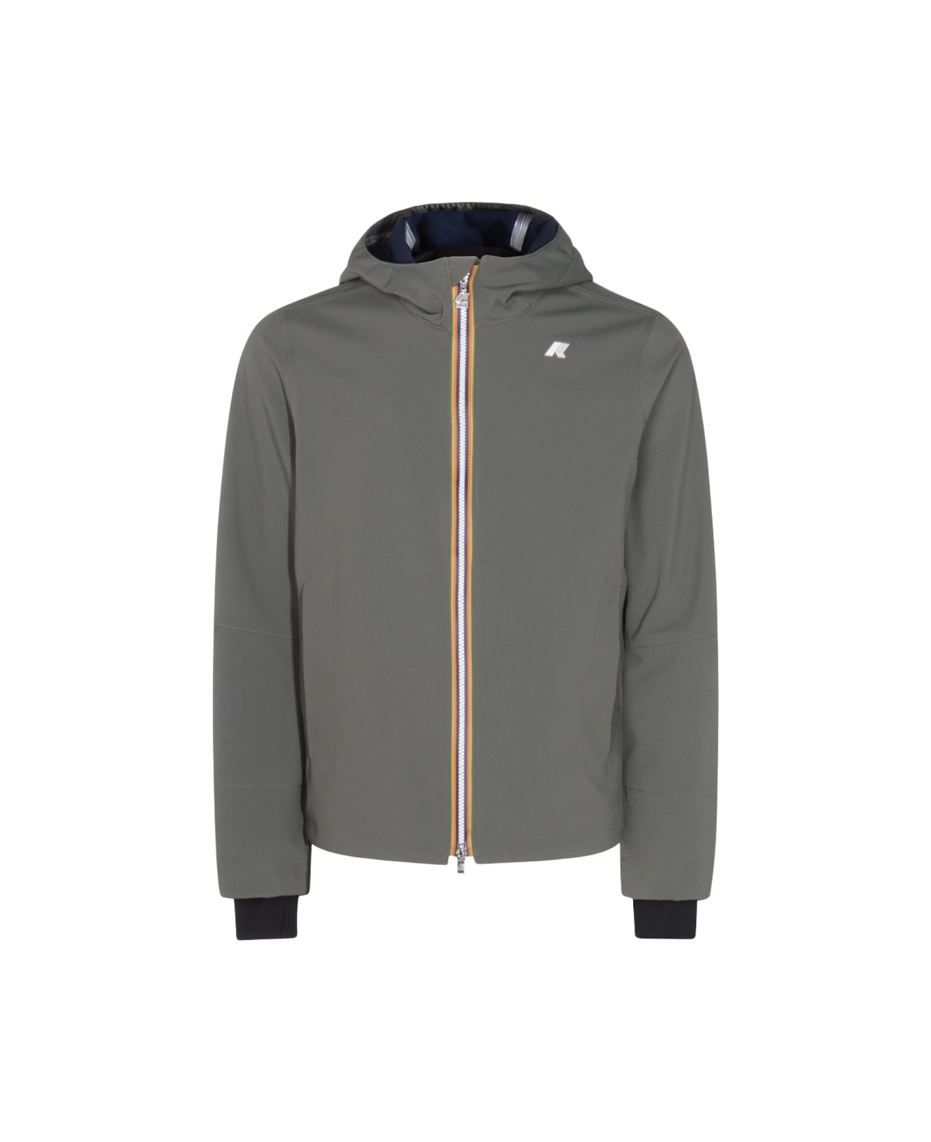 K-Way Green Casual Jacket - GREEN BLACKISH-BLUE DEPTH