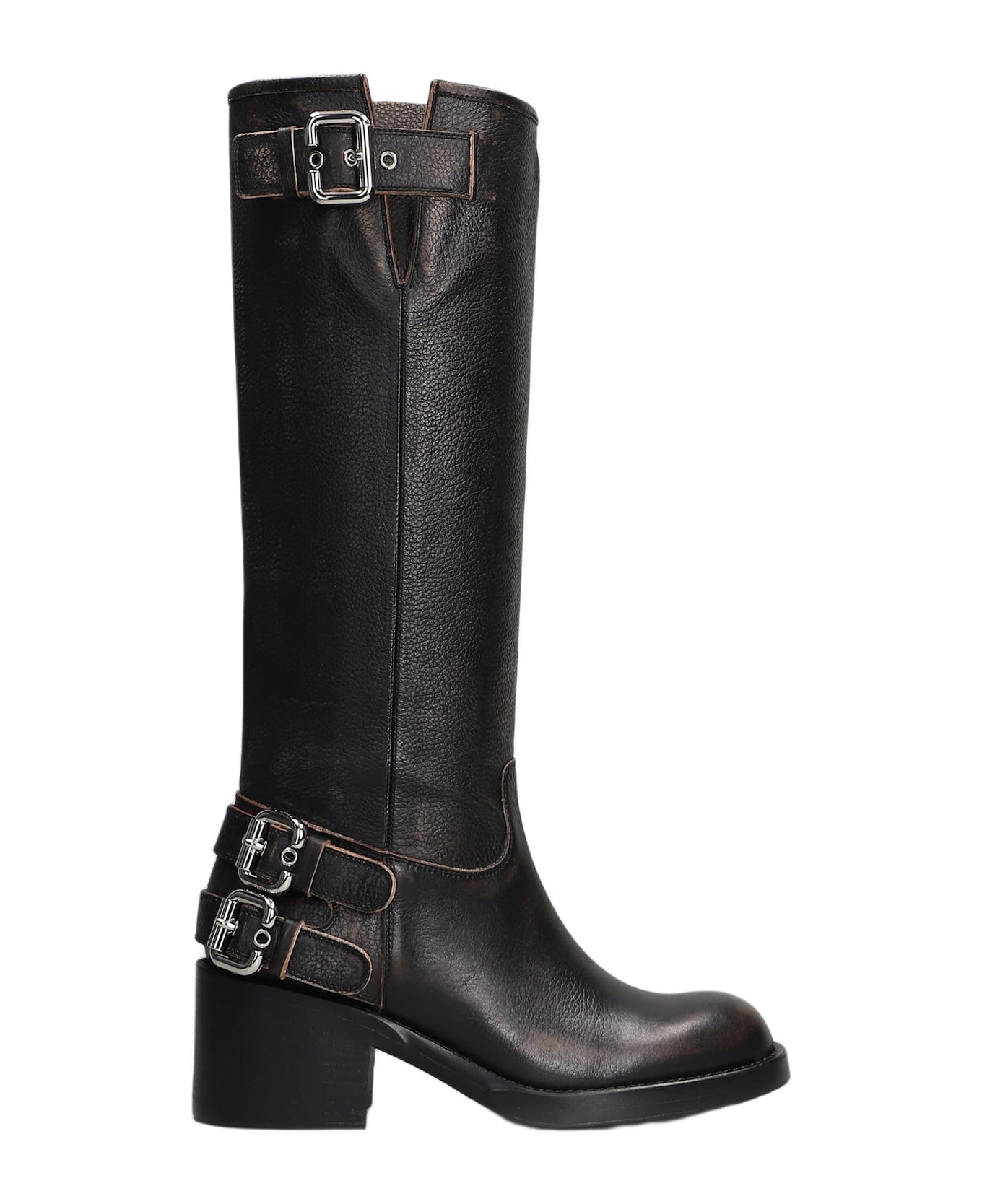 Chloé Dakota Low Heels Boots In Black Leather - black ブーツ