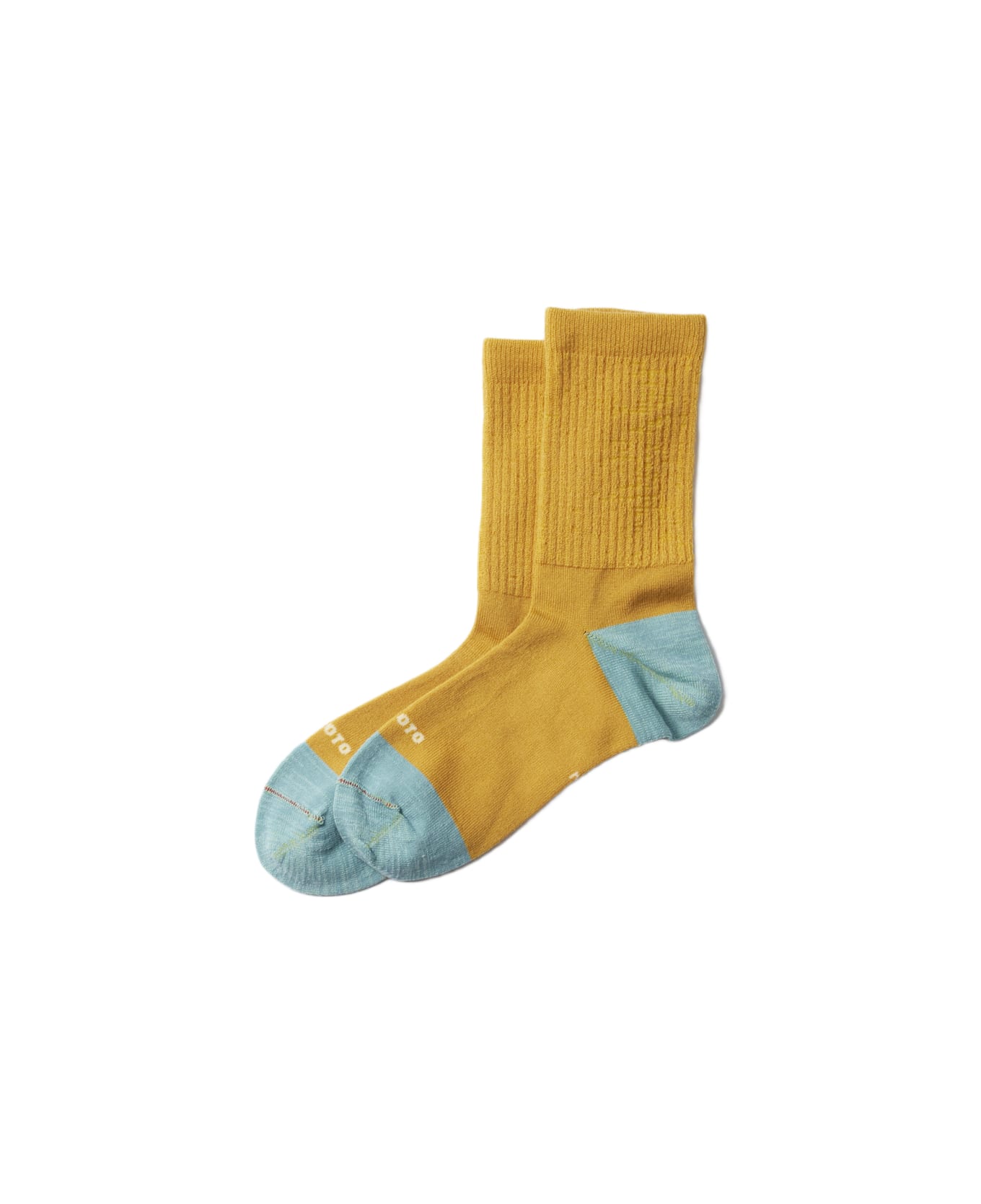 Rototo Hybrid Crew Socks Merino Wool - Yellow L.blue 靴下