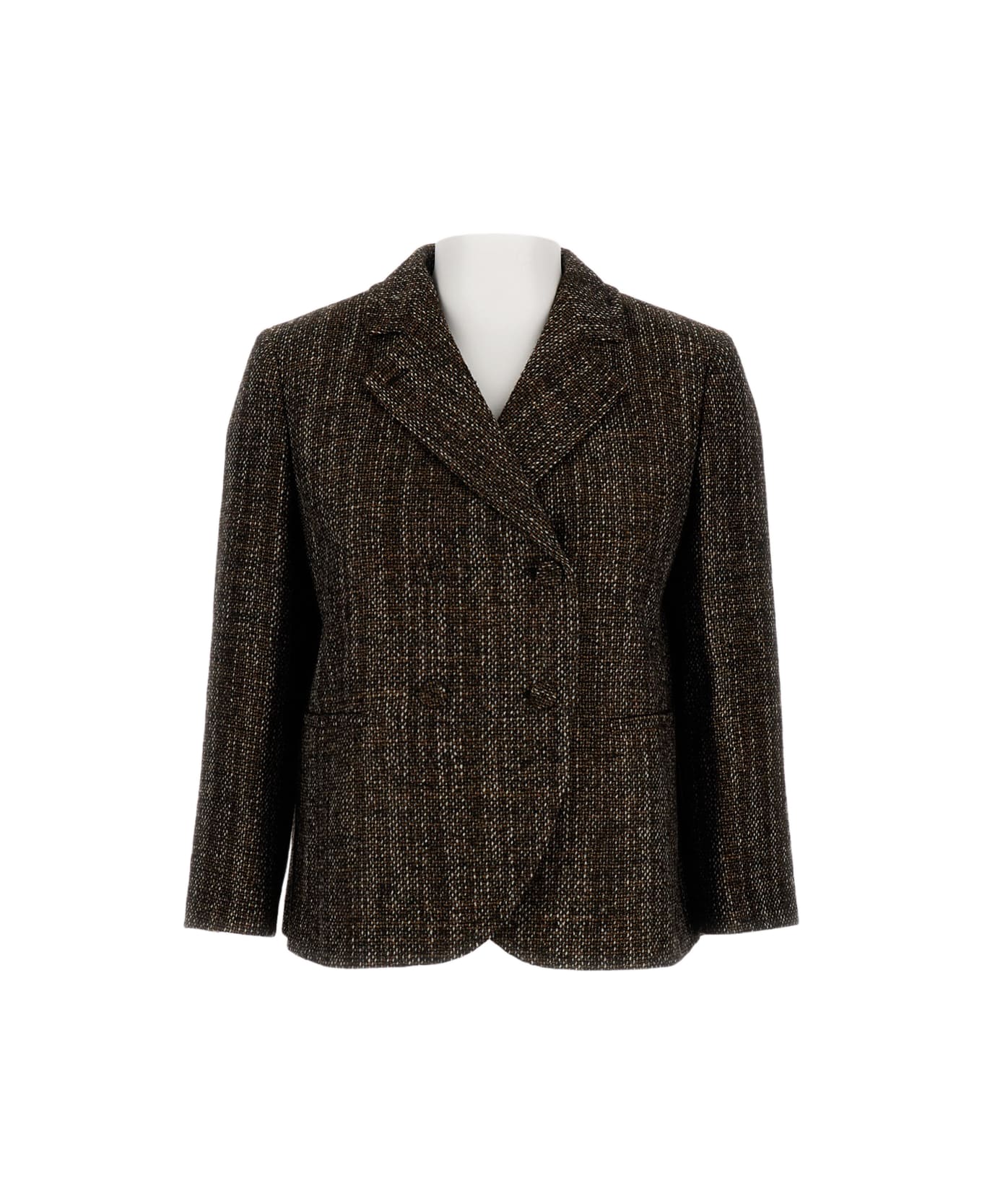Fendi Short Double Breasted Wool Jacket - Brown
